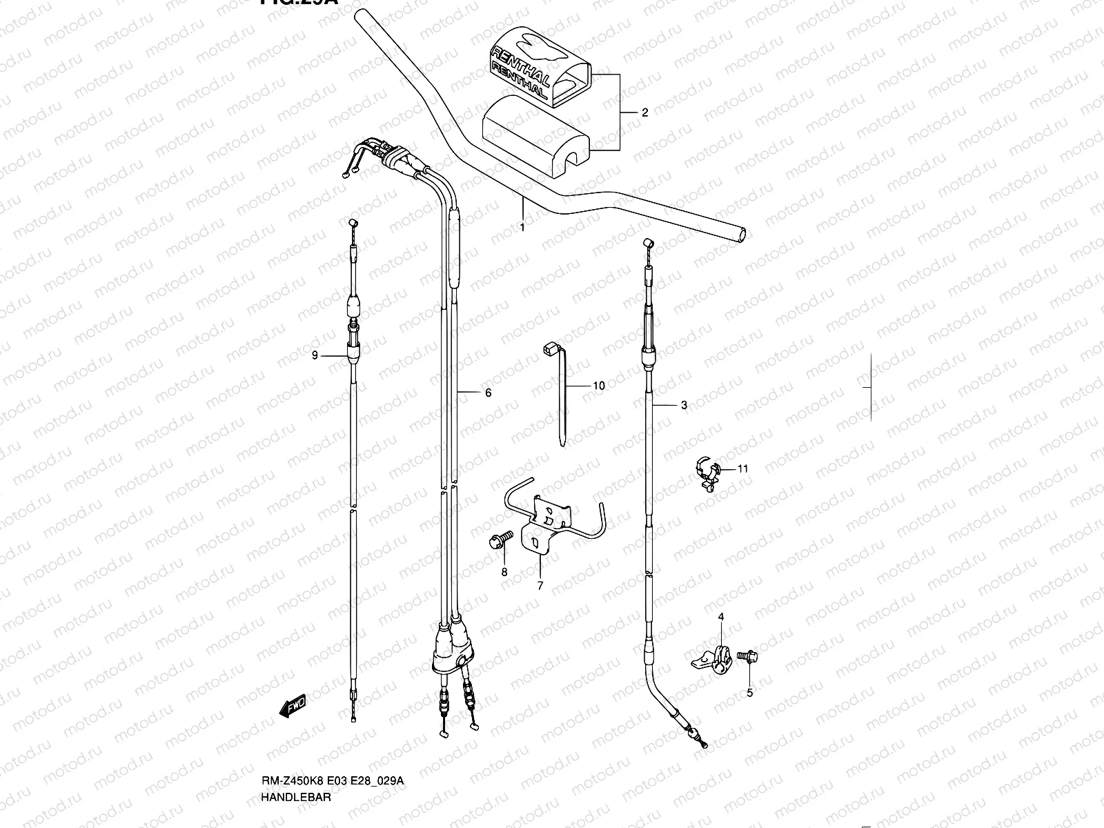 29A - HANDLEBAR (RM-Z450L1)