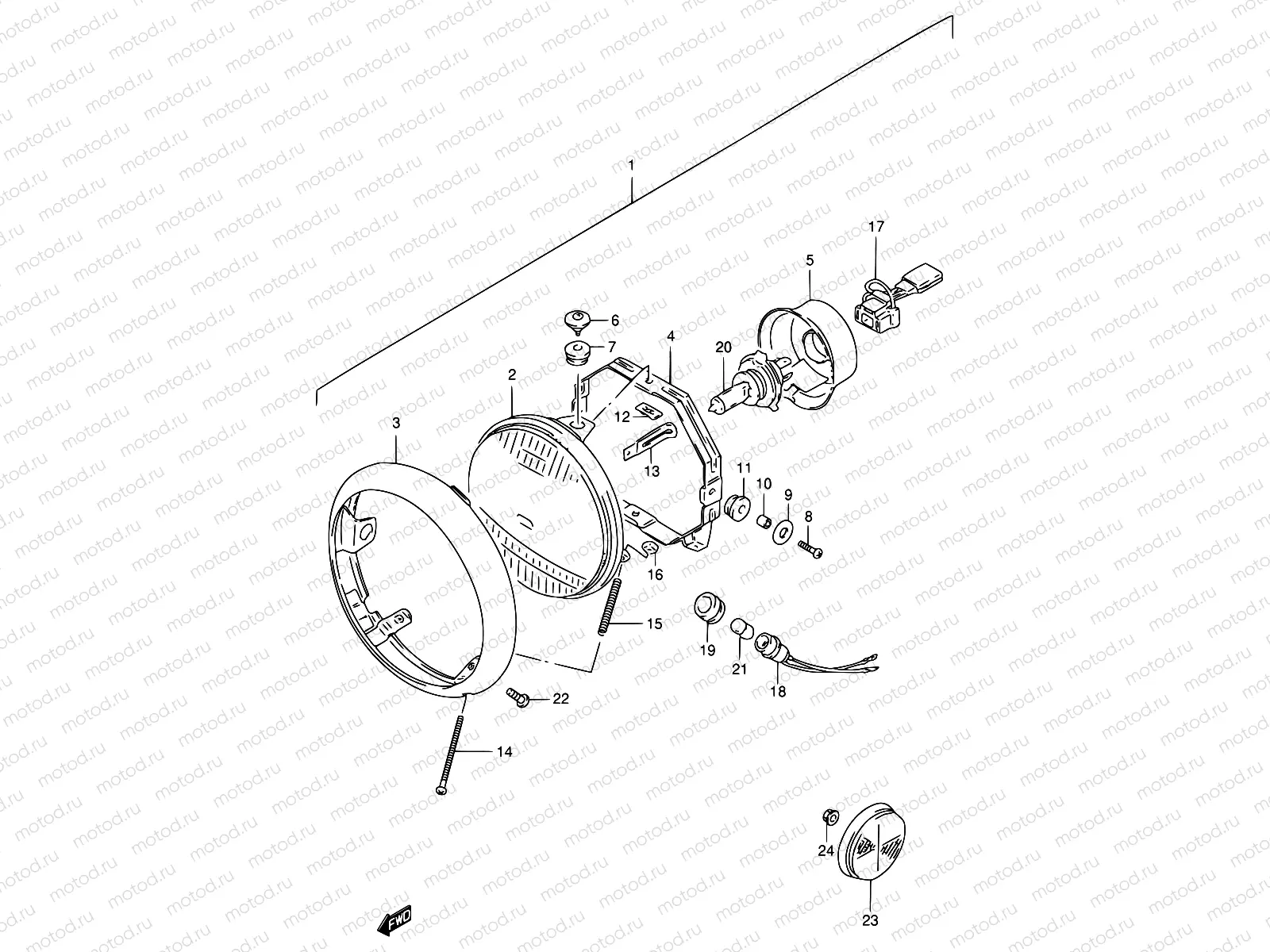 29A - HEADLAMP (MODEL T/V)