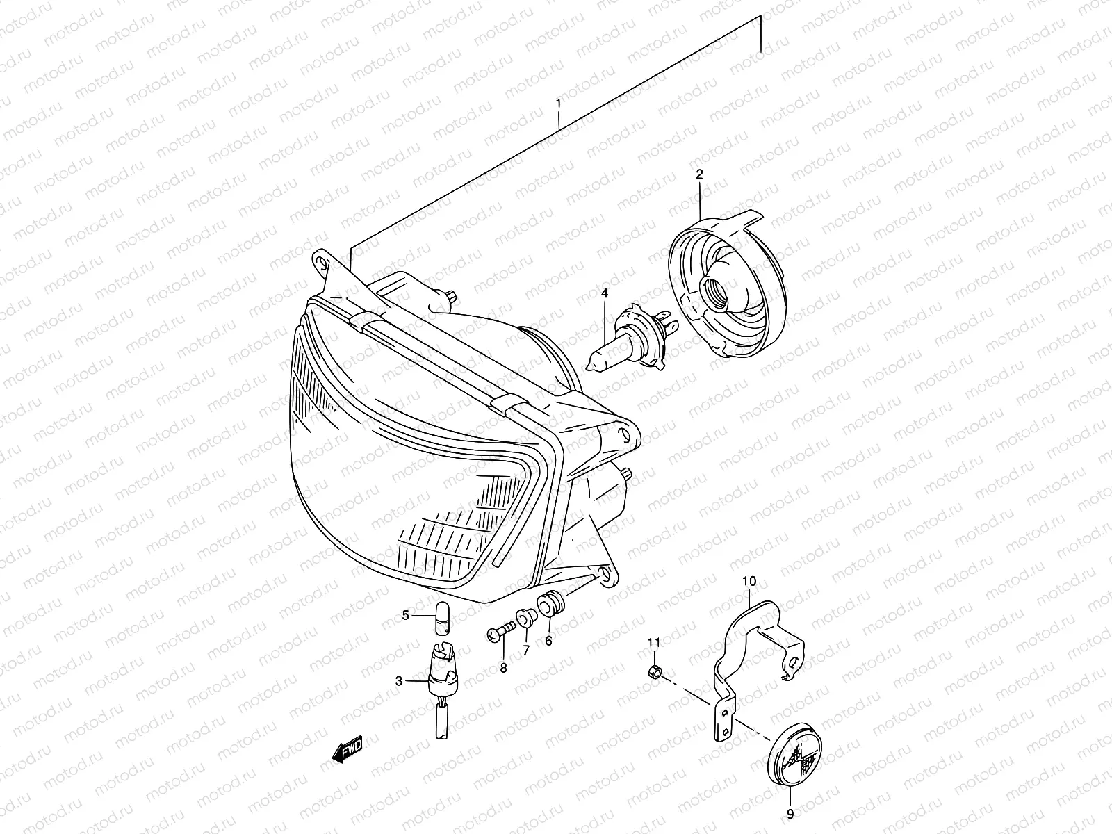 29A - HEADLAMP (MODEL T/V/W)