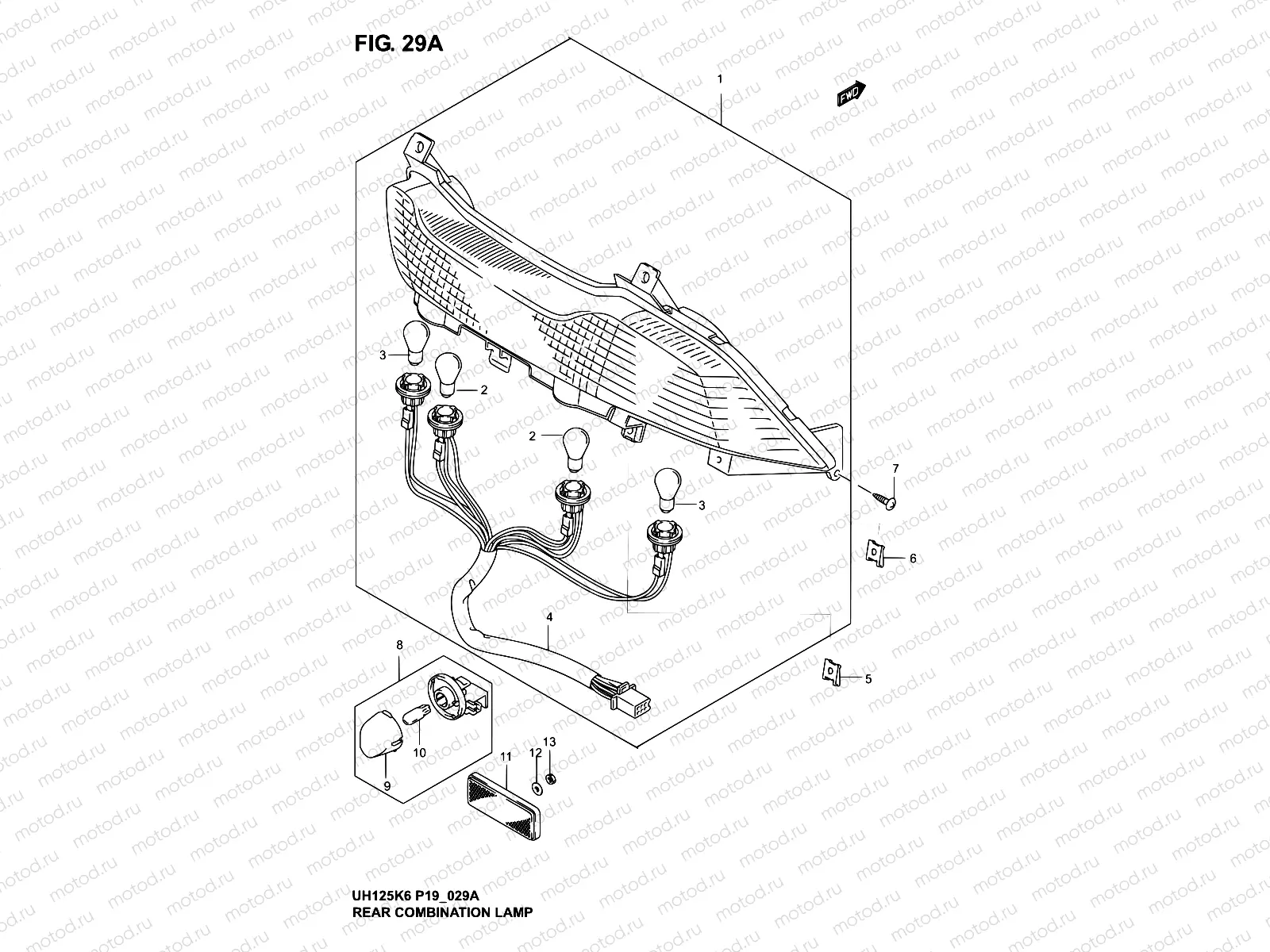 29A - REAR COMB LAMP (MODEL K4/K5/K6)