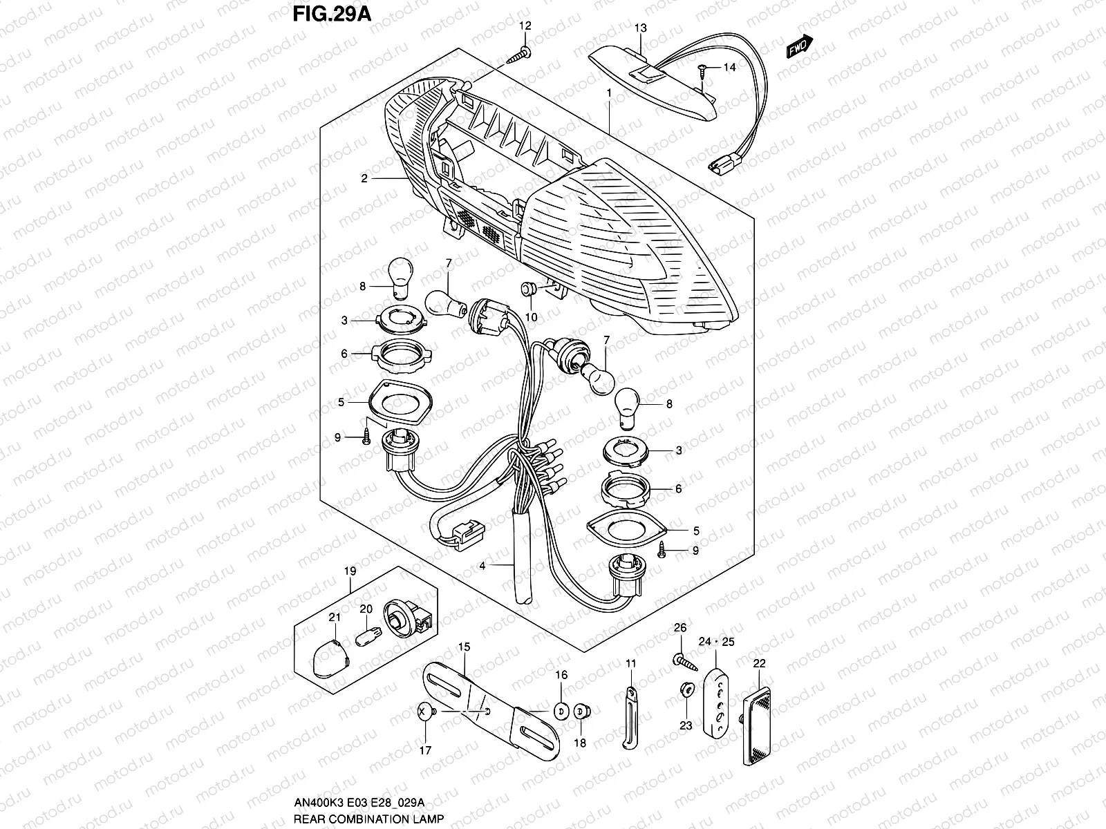29A - REAR COMBINATION LAMP (AN400SK5/SK6)