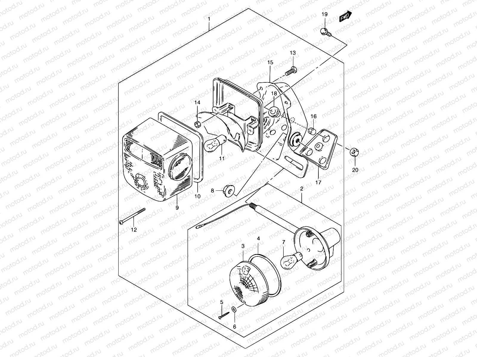 29A - REAR COMBINATION & REAR TURN SIGNAL LAMP (MODEL Y/K1)
