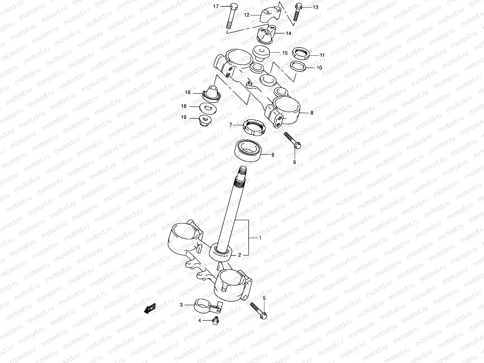 29A - STEERING STEM (MODEL K2)