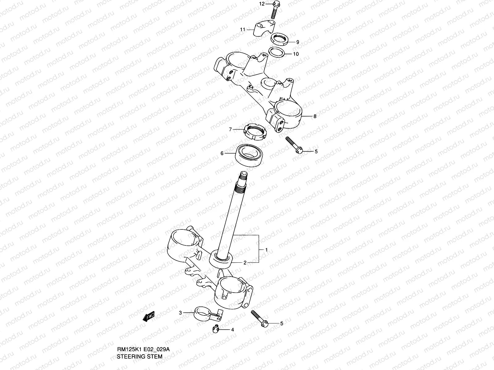 29A - STEERING STEM (MODEL K2)