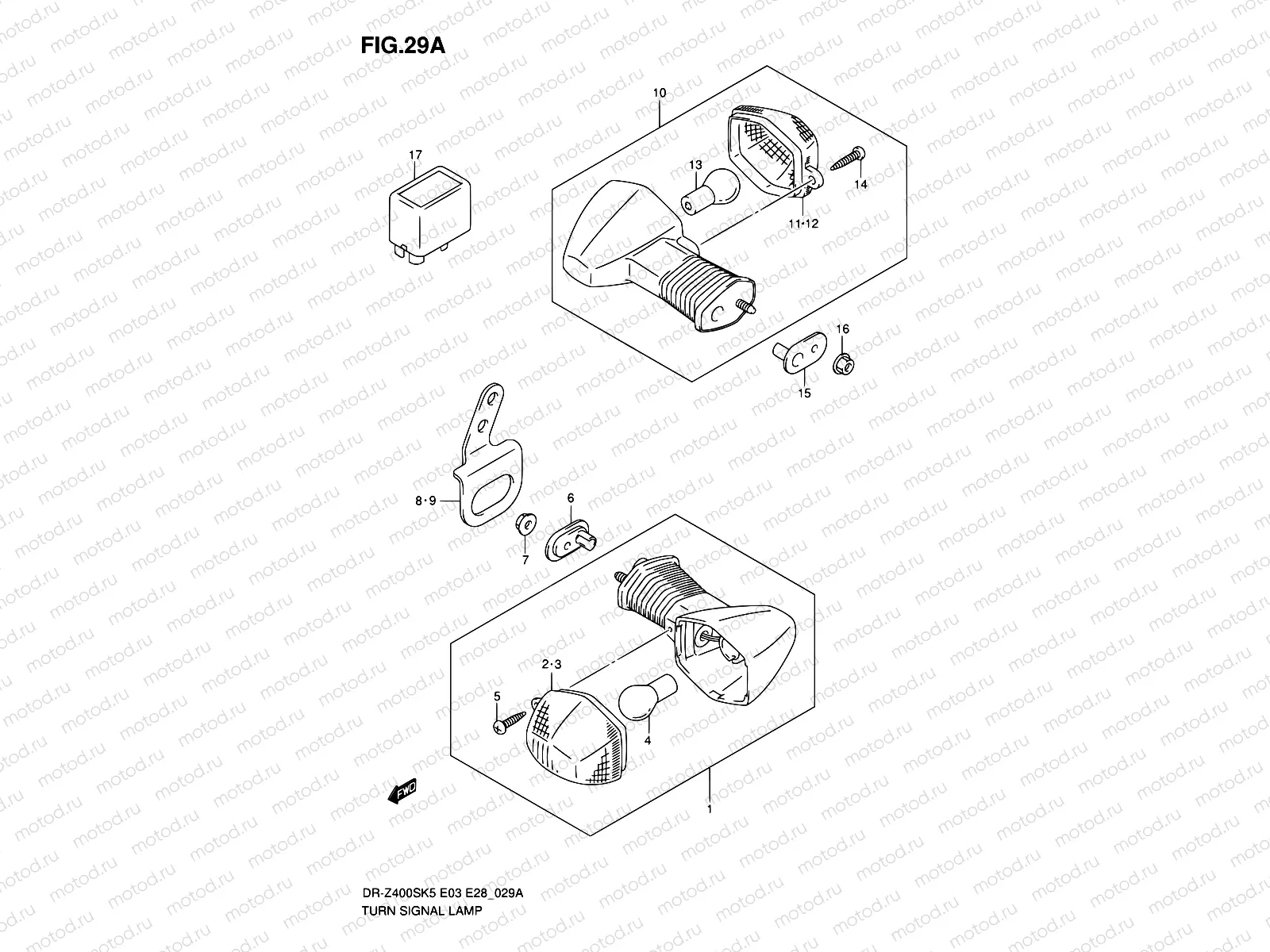 29A - TURN SIGNAL LAMP (MODEL K6/K7/K8)