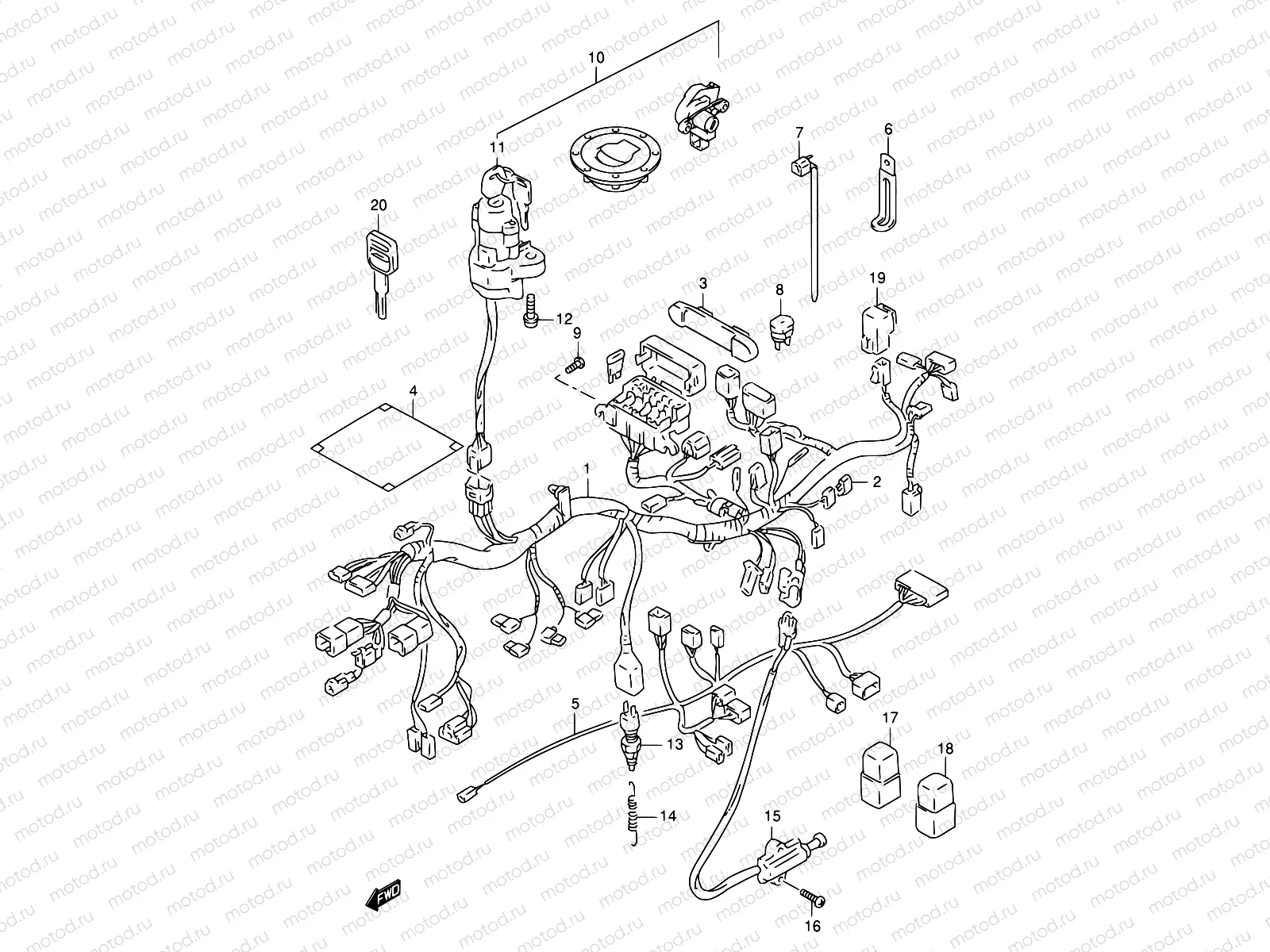29A - WIRING HARNESS (GSF1200SAV/SAW/SAX/SAY)