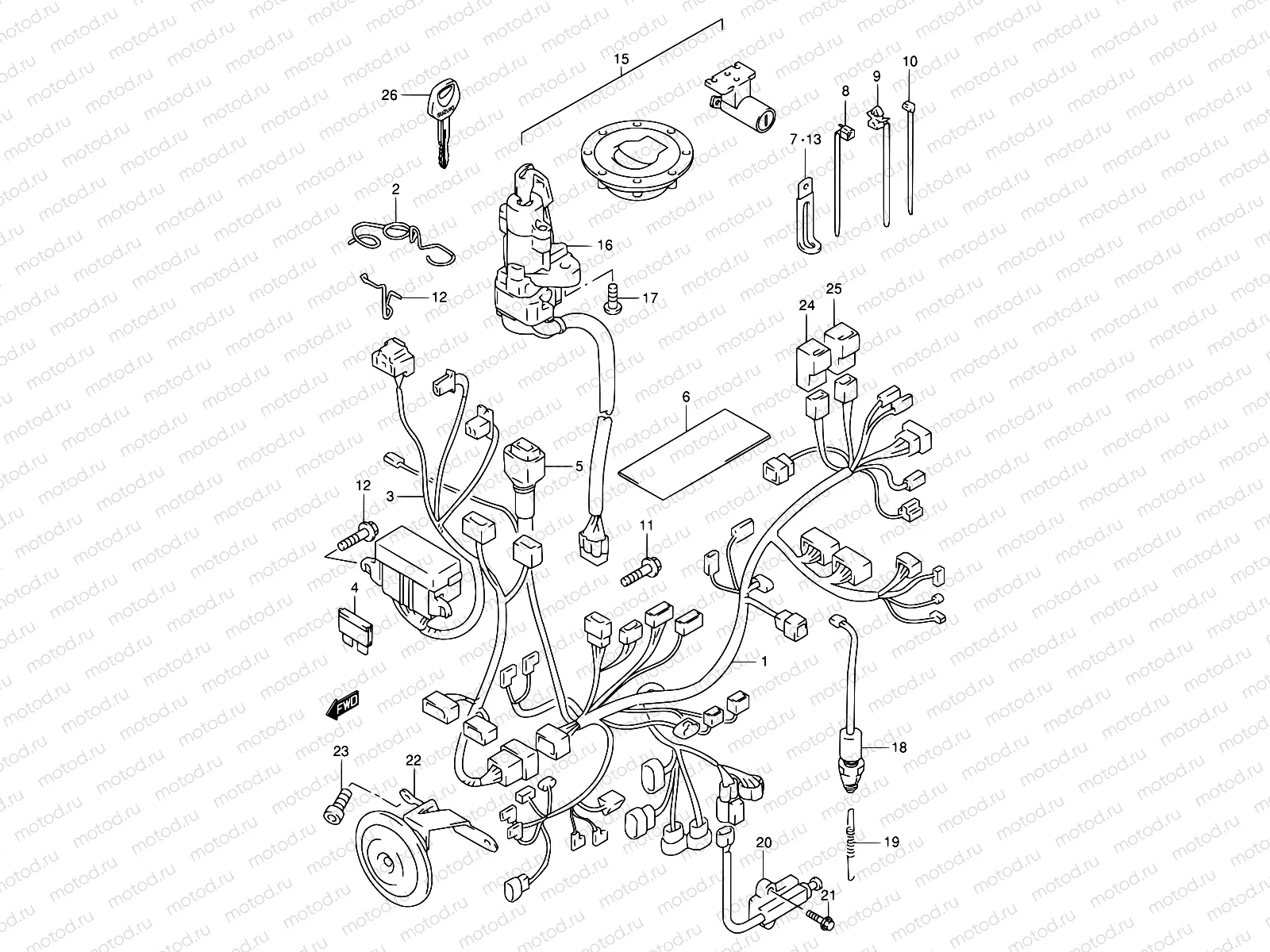 29A - WIRING HARNESS (MODEL W/X/Y/K1)