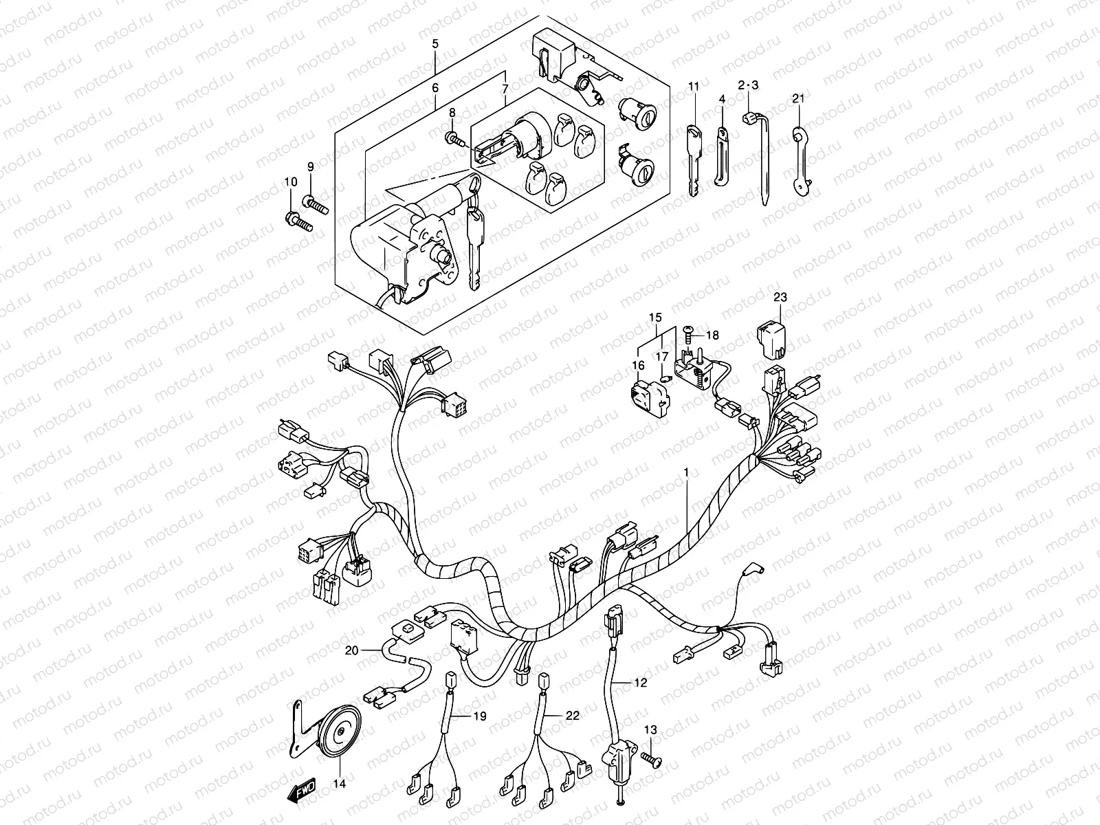 29A - WIRING HARNESS (MODEL Y/K1)