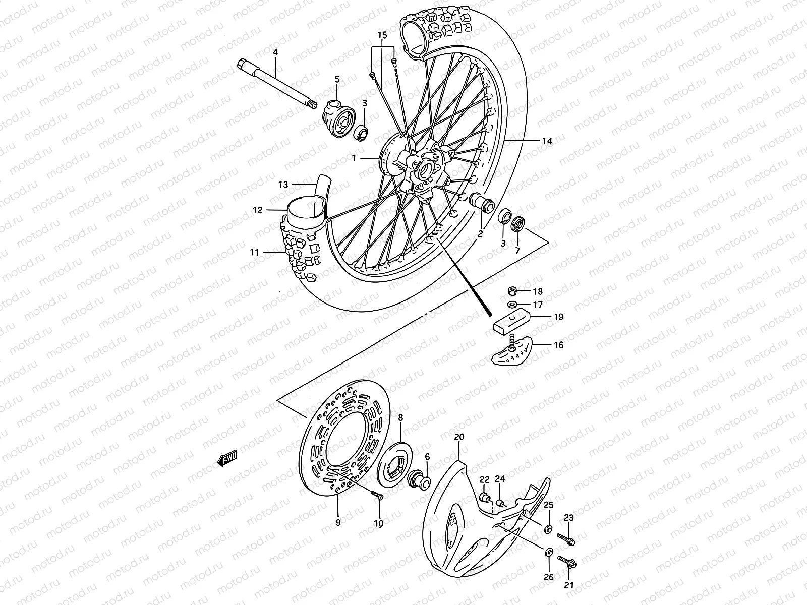 29B - FRONT WHEEL (MODEL N/P/R)