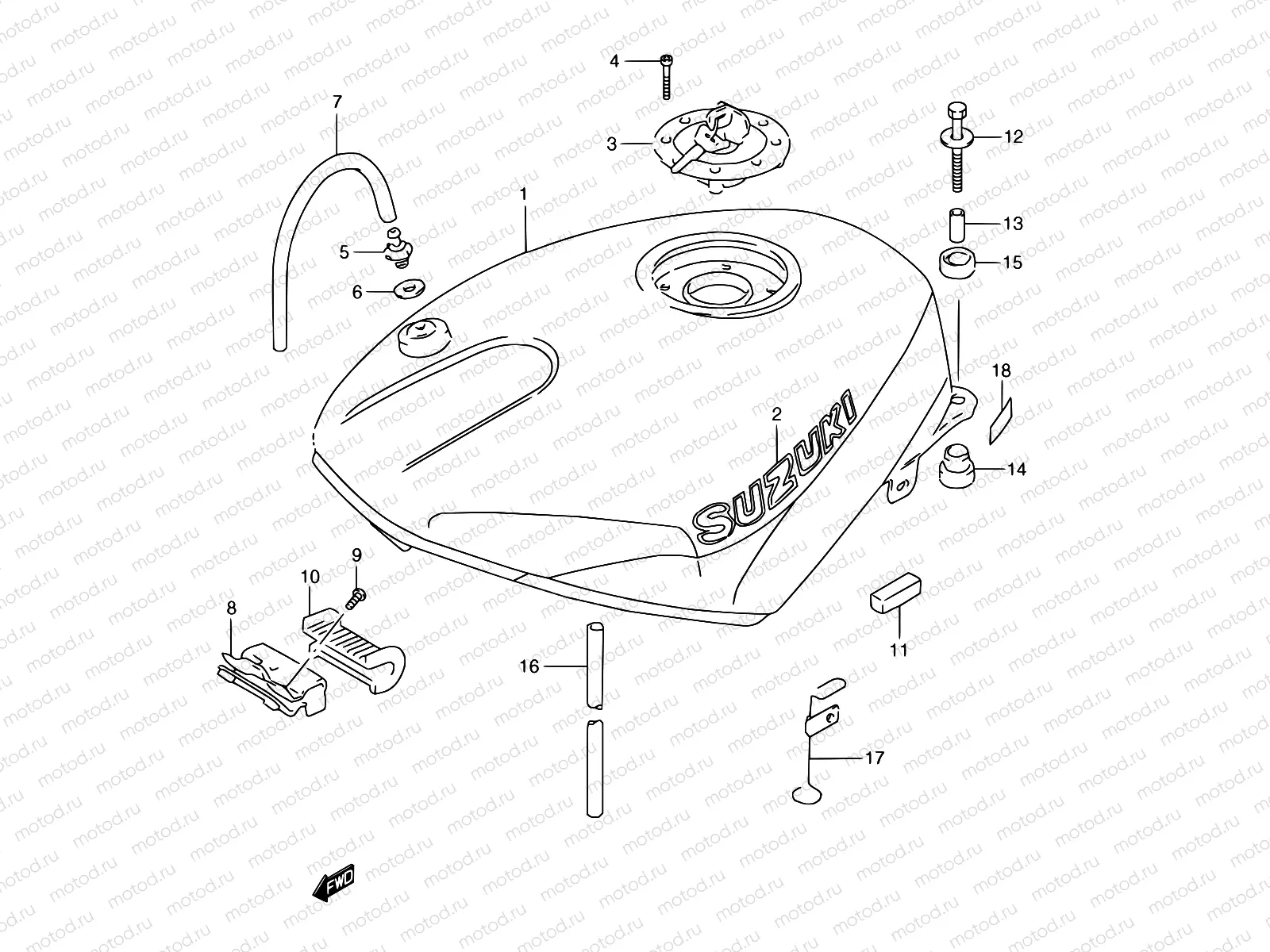 29B - FUEL TANK (MODEL P/R/T)