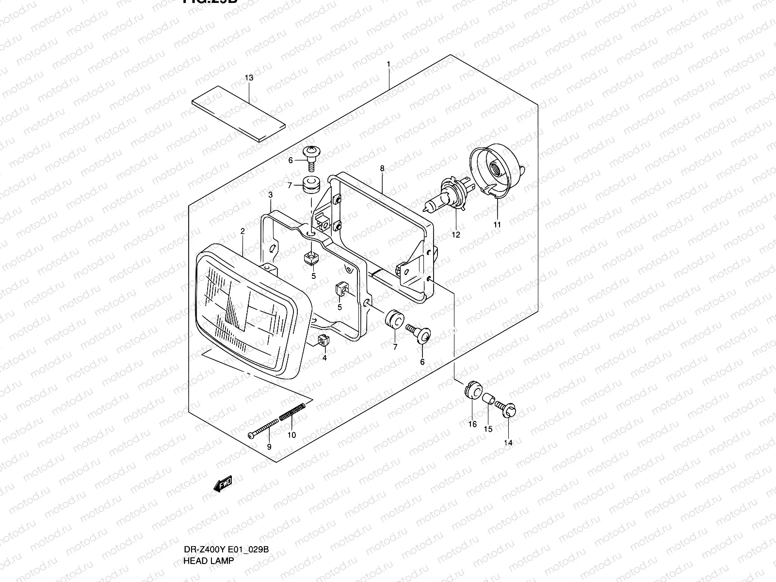 29B - HEADLAMP (DR-Z400EY/EK1 E24)