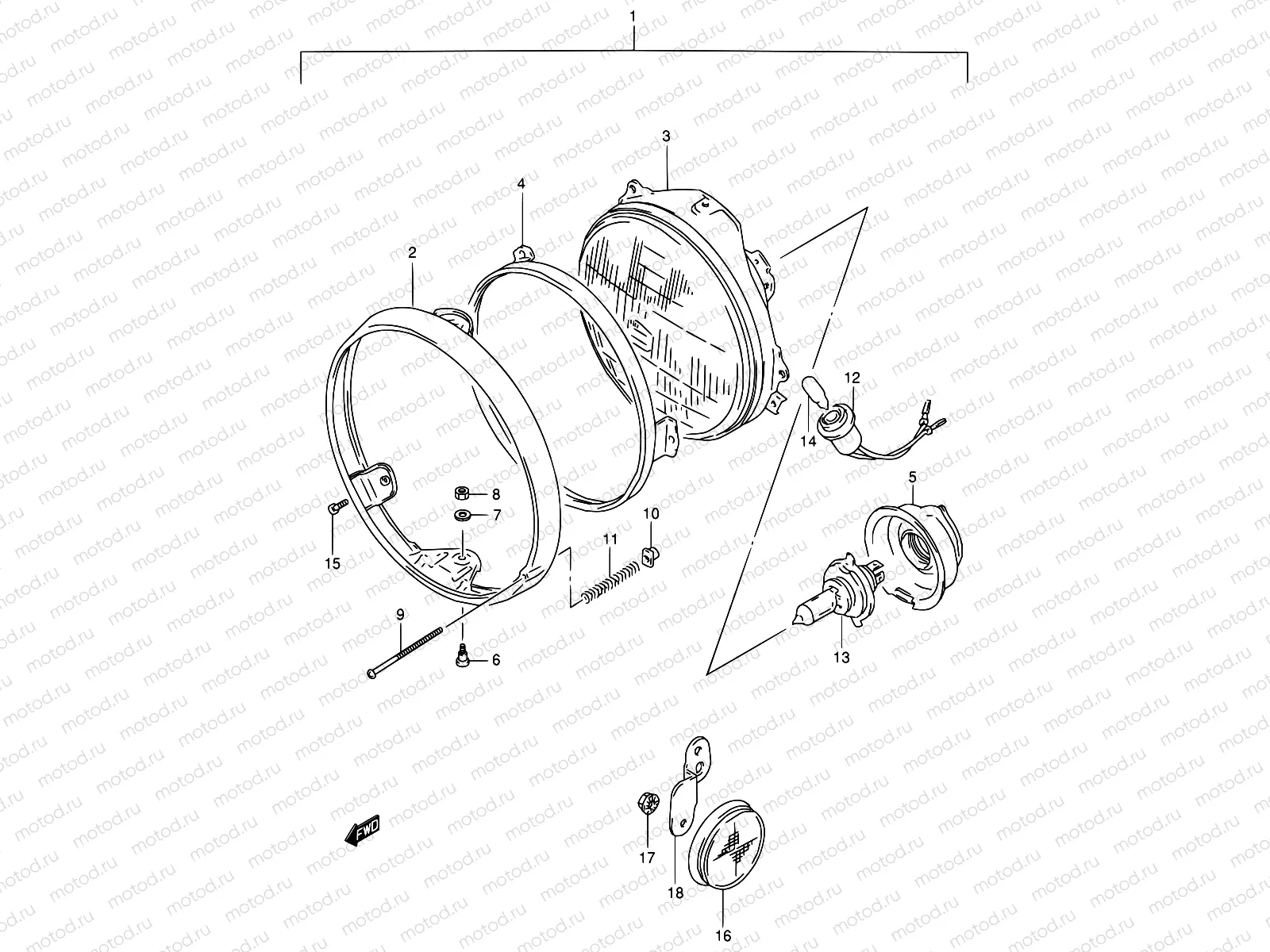 29B - HEADLAMP (MODEL P/R EXCEPT E02,E24)