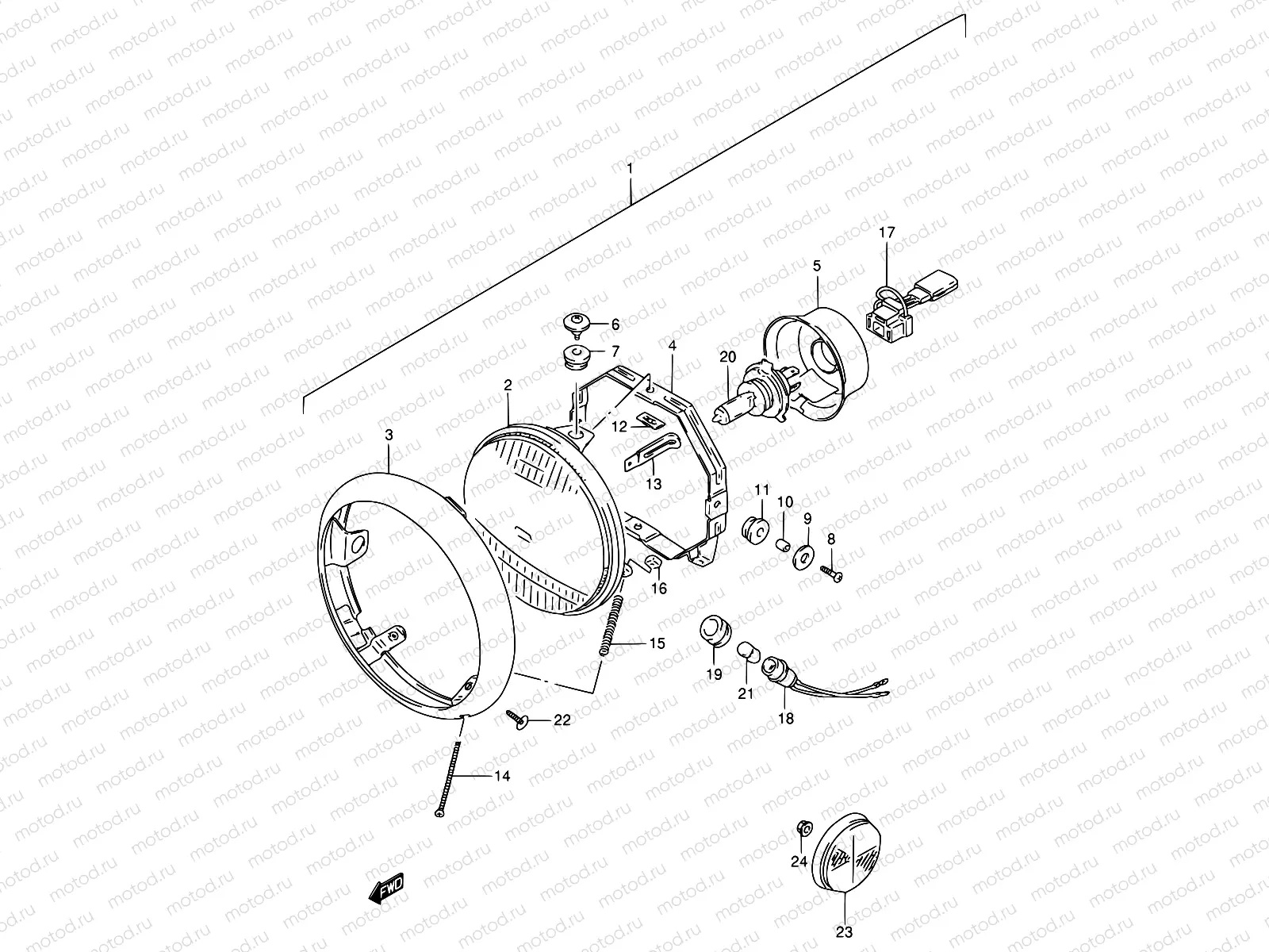 29B - HEADLAMP (MODEL T/V)
