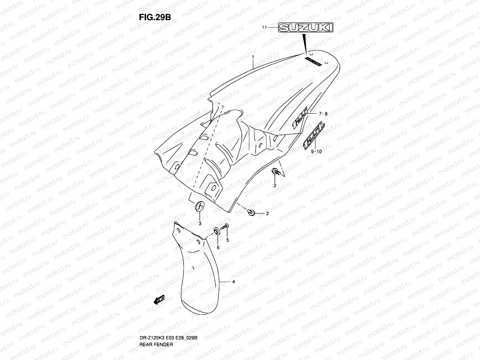 29B - REAR FENDER (MODEL K7)