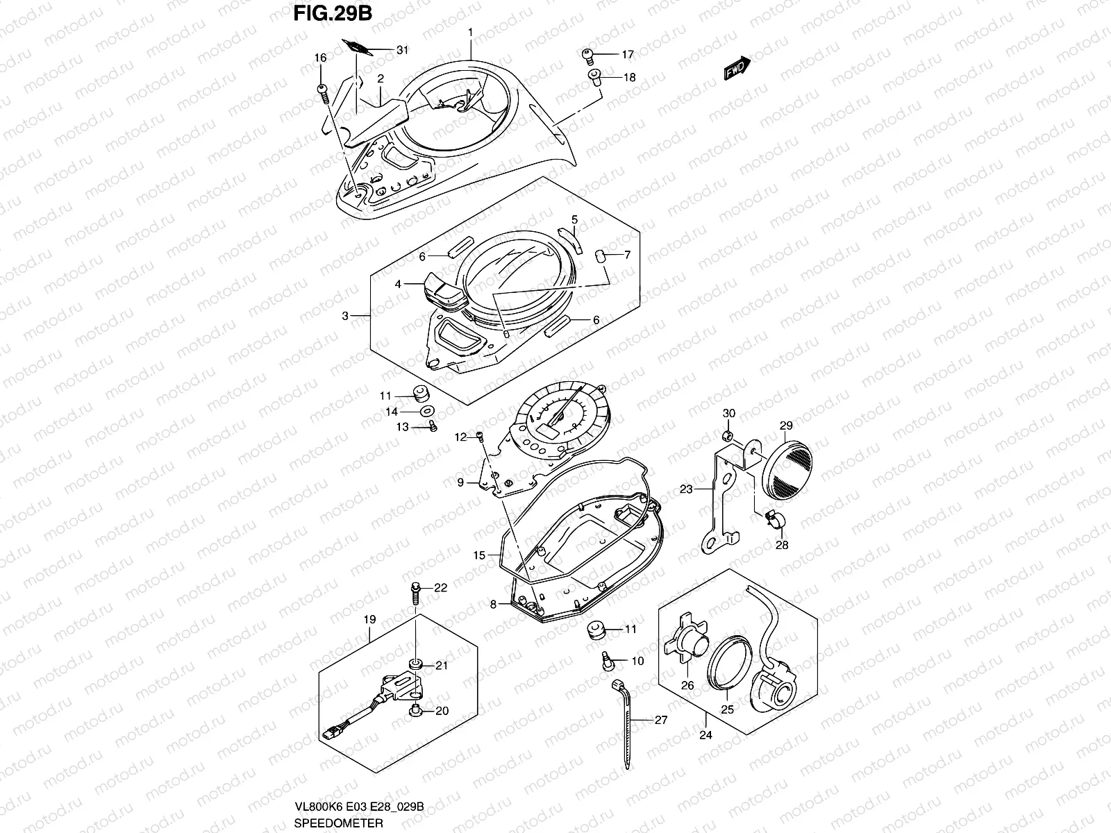 29B - SPEEDOMETER (VL800CK7/CK8)