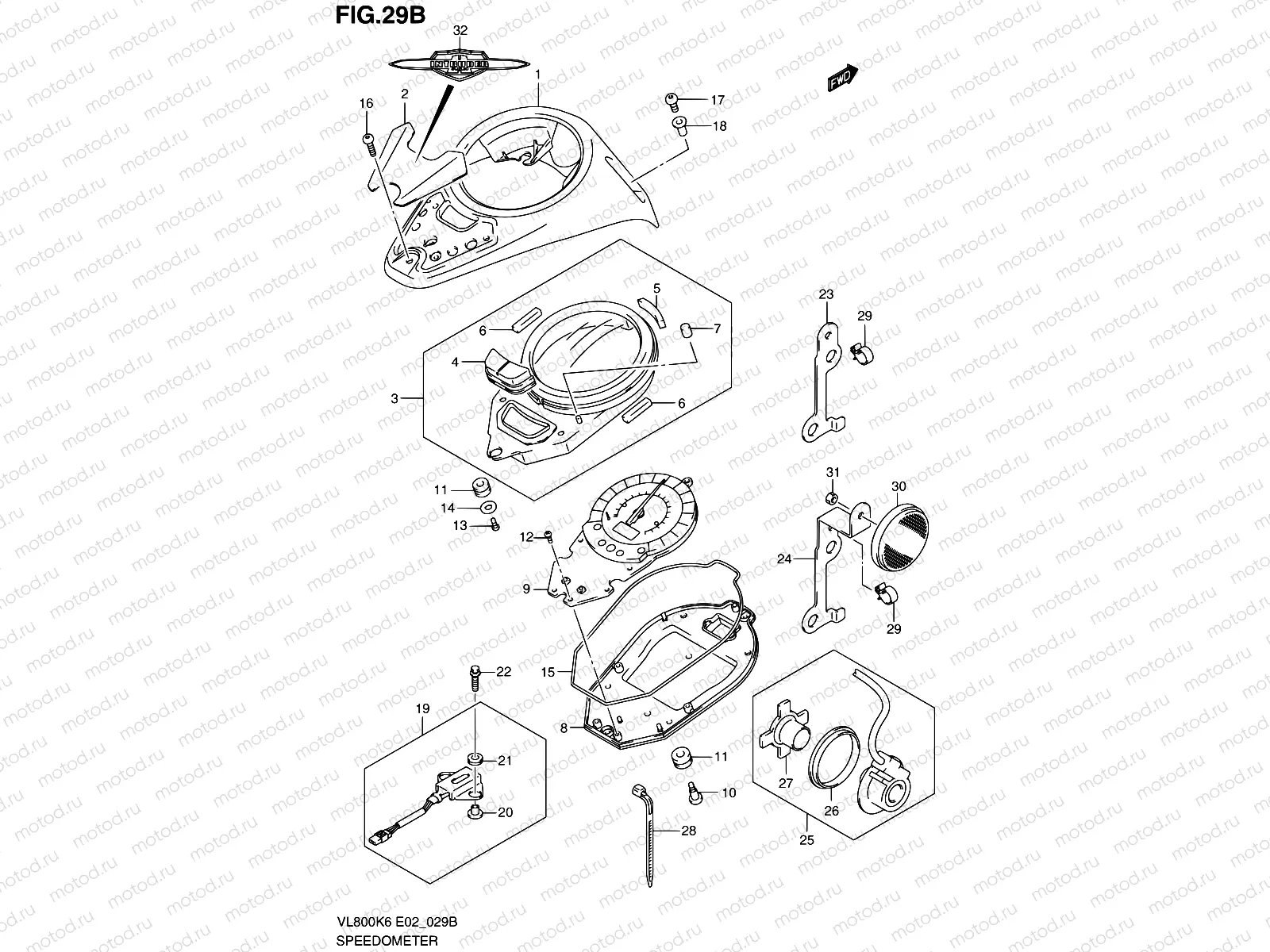29B - SPEEDOMETER (VL800CK7/CK8/CUEK8)