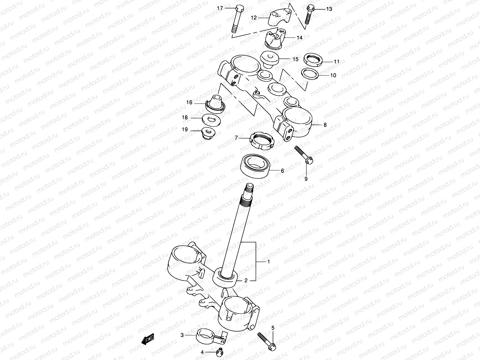 29B - STEERING STEM (MODEL K3)