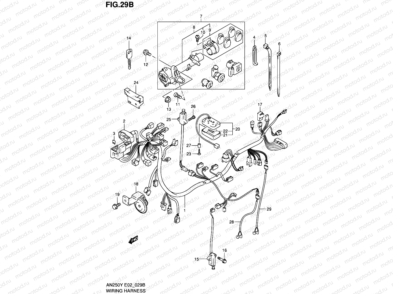 29B - WIRING HARNESS (MODEL K1/K2)