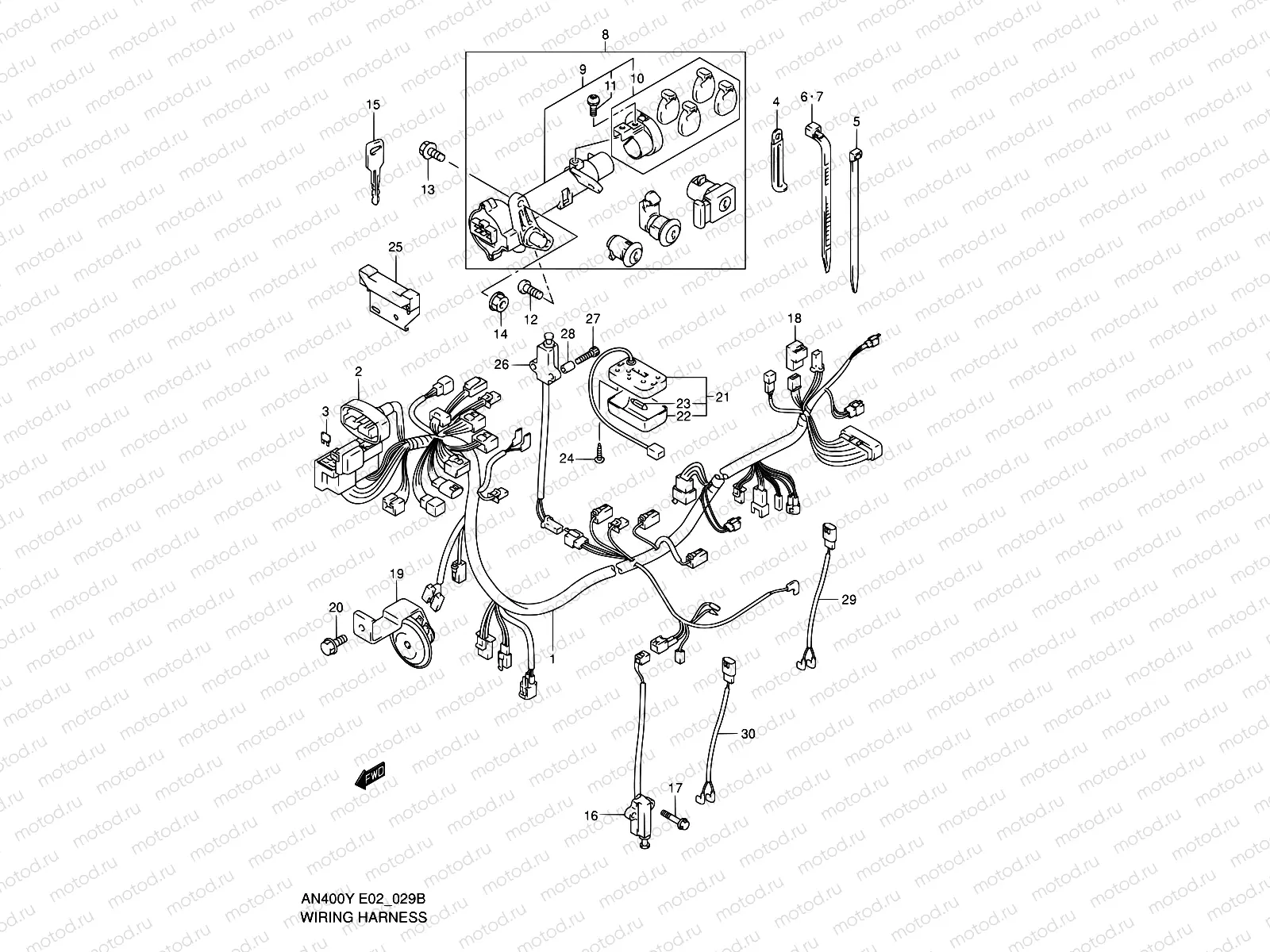 29B - WIRING HARNESS (MODEL K1/K2)