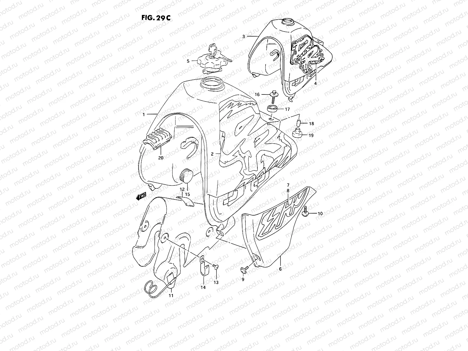 29C - FUEL TANK (DR350SHN/SHP)