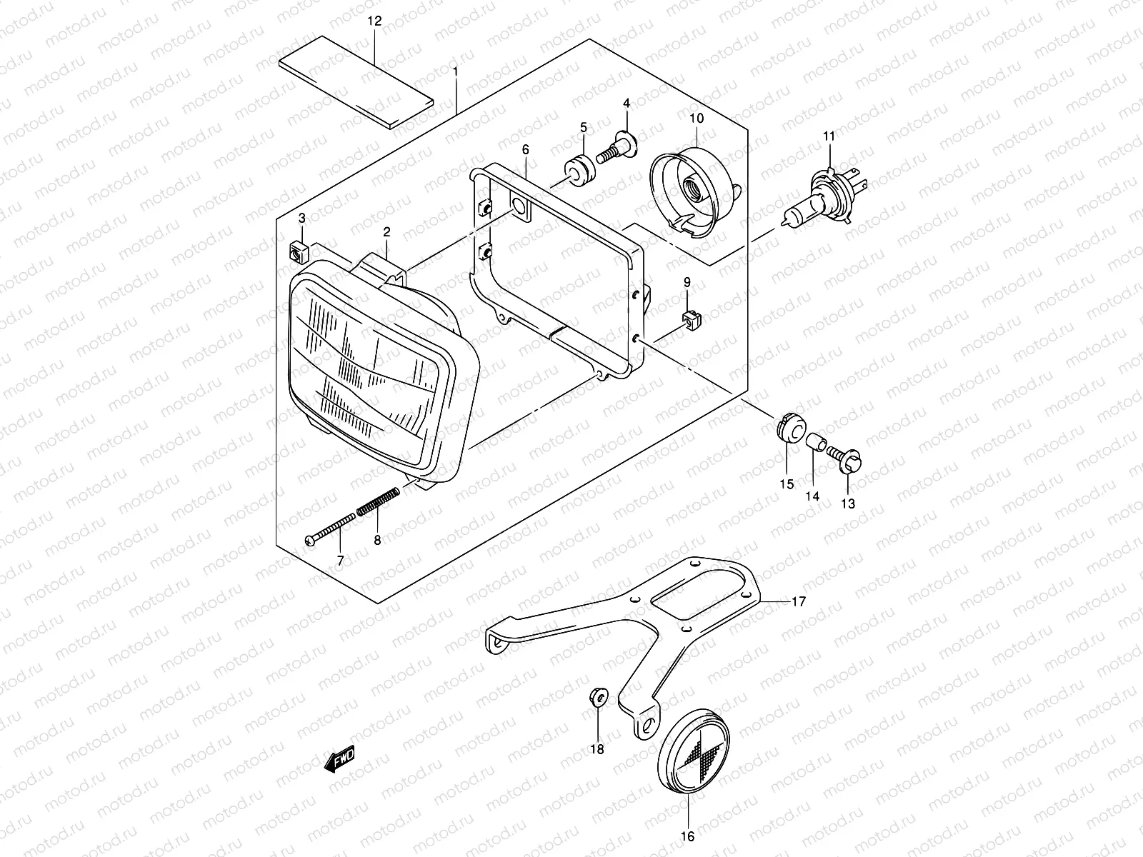 29C - HEADLAMP (DR-Z400EK2/EK3/EK4 E24)