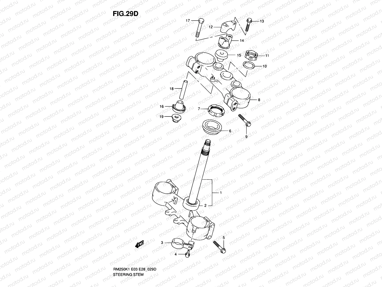 29D - STEERING STEM (MODEL K5)