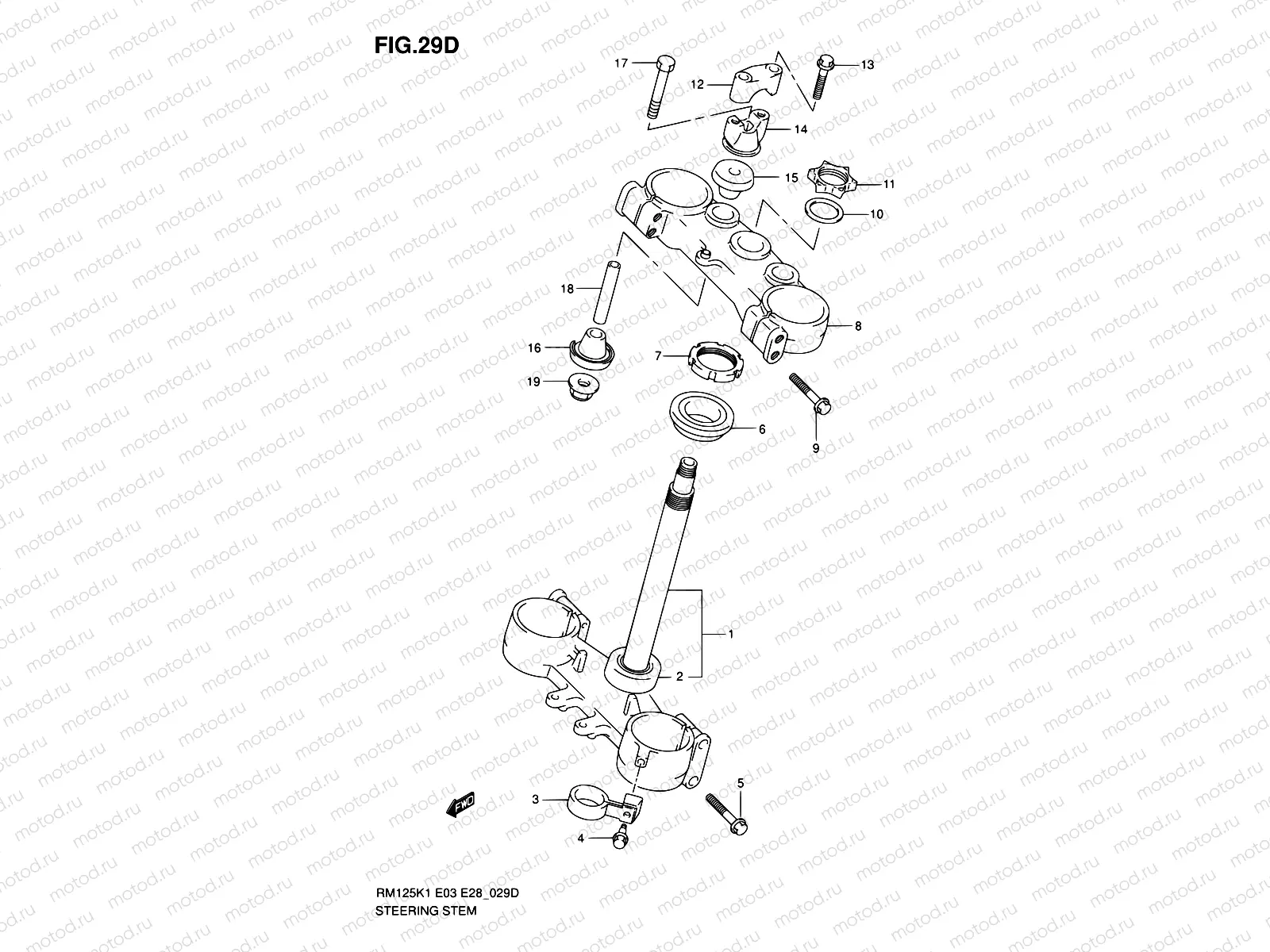 29D - STEERING STEM (MODEL K5)