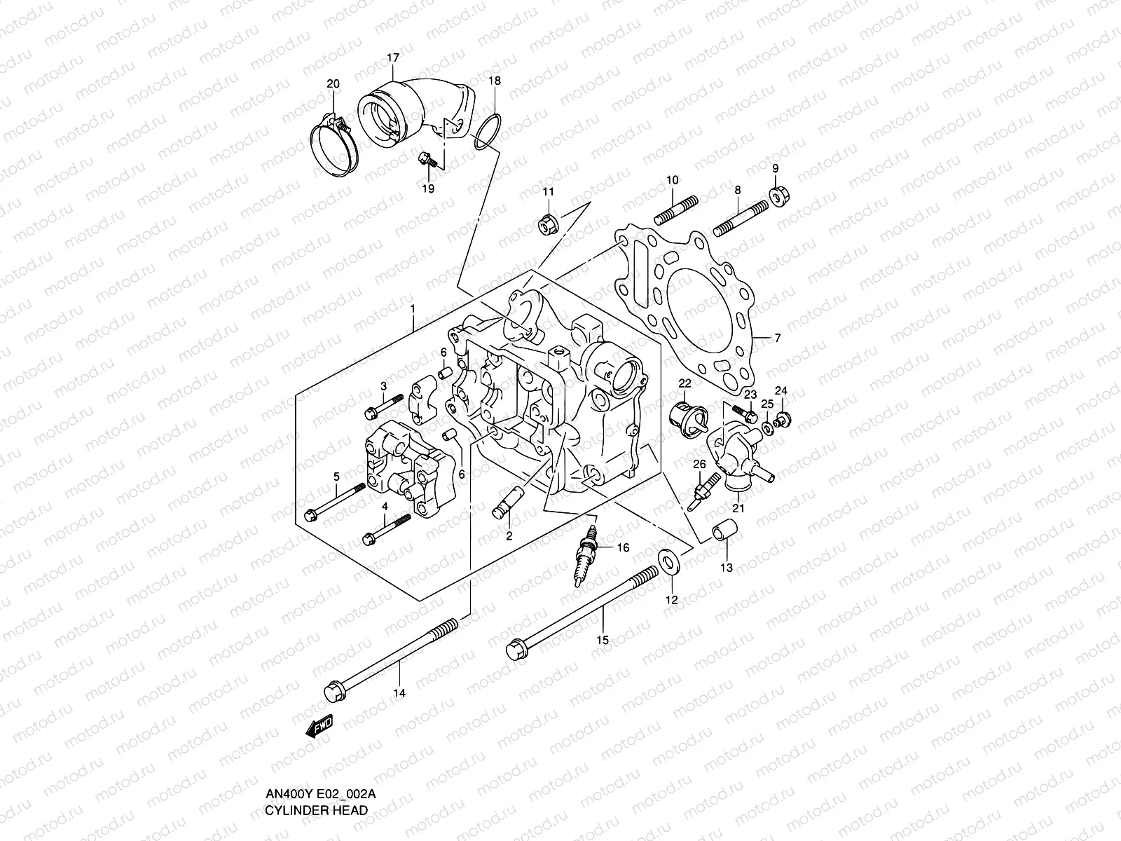 2A - CYLINDER HEAD (MODEL K1/K2)