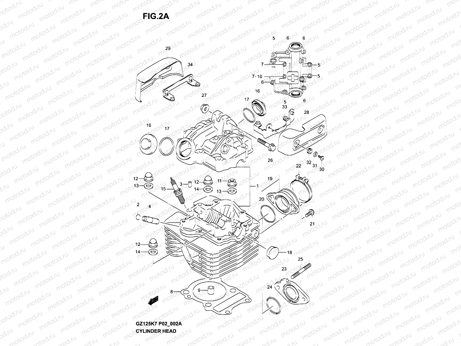 2A - CYLINDER HEAD (MODEL K4/K5/K6/K7)