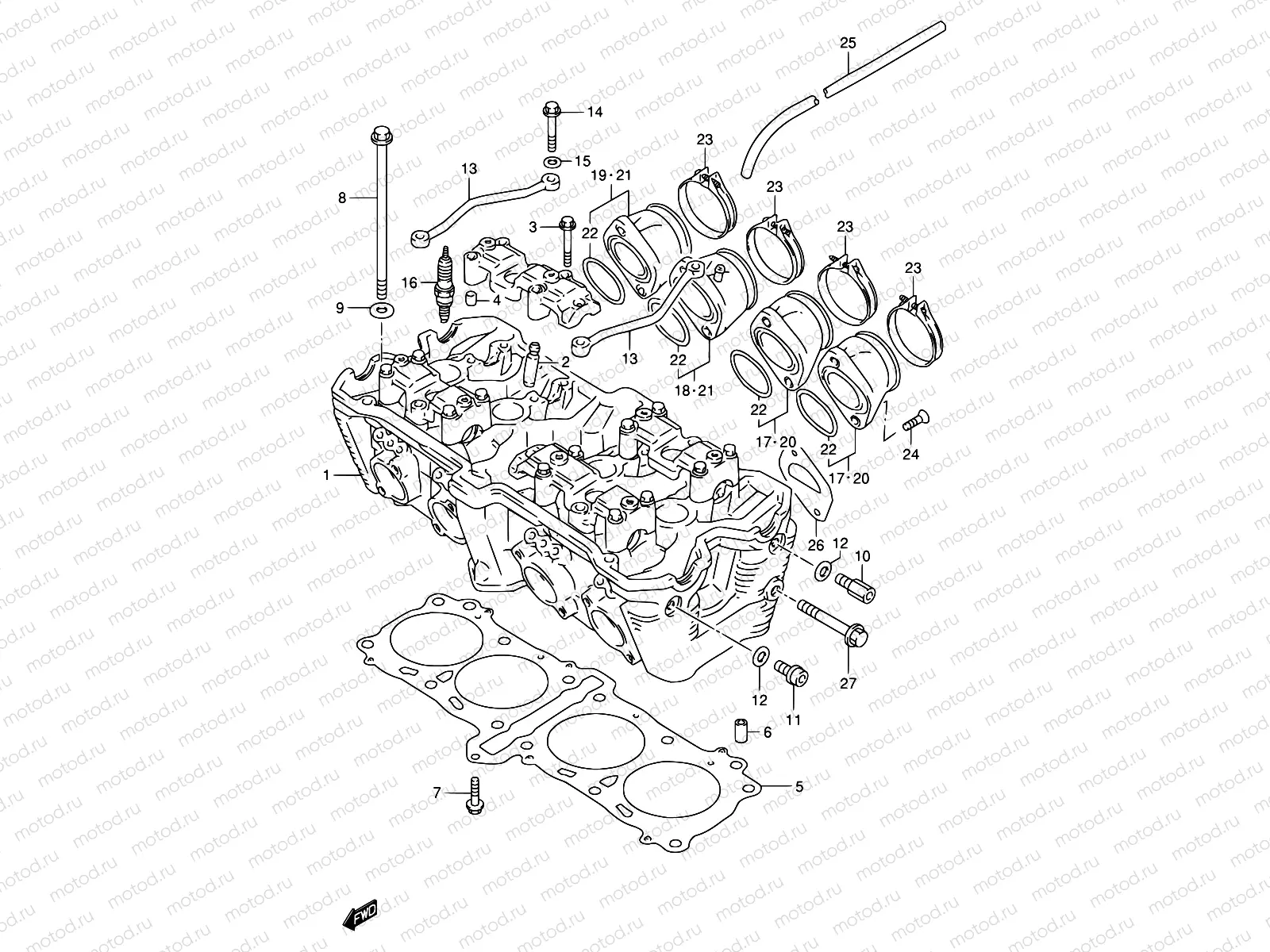 2A - CYLINDER HEAD (MODEL S/T/V/W)