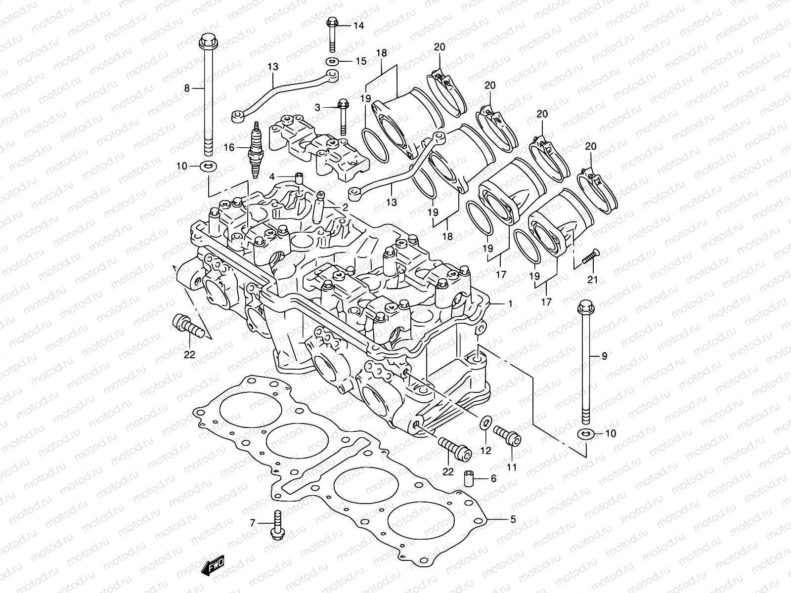 2A - CYLINDER HEAD (MODEL T/V/W)