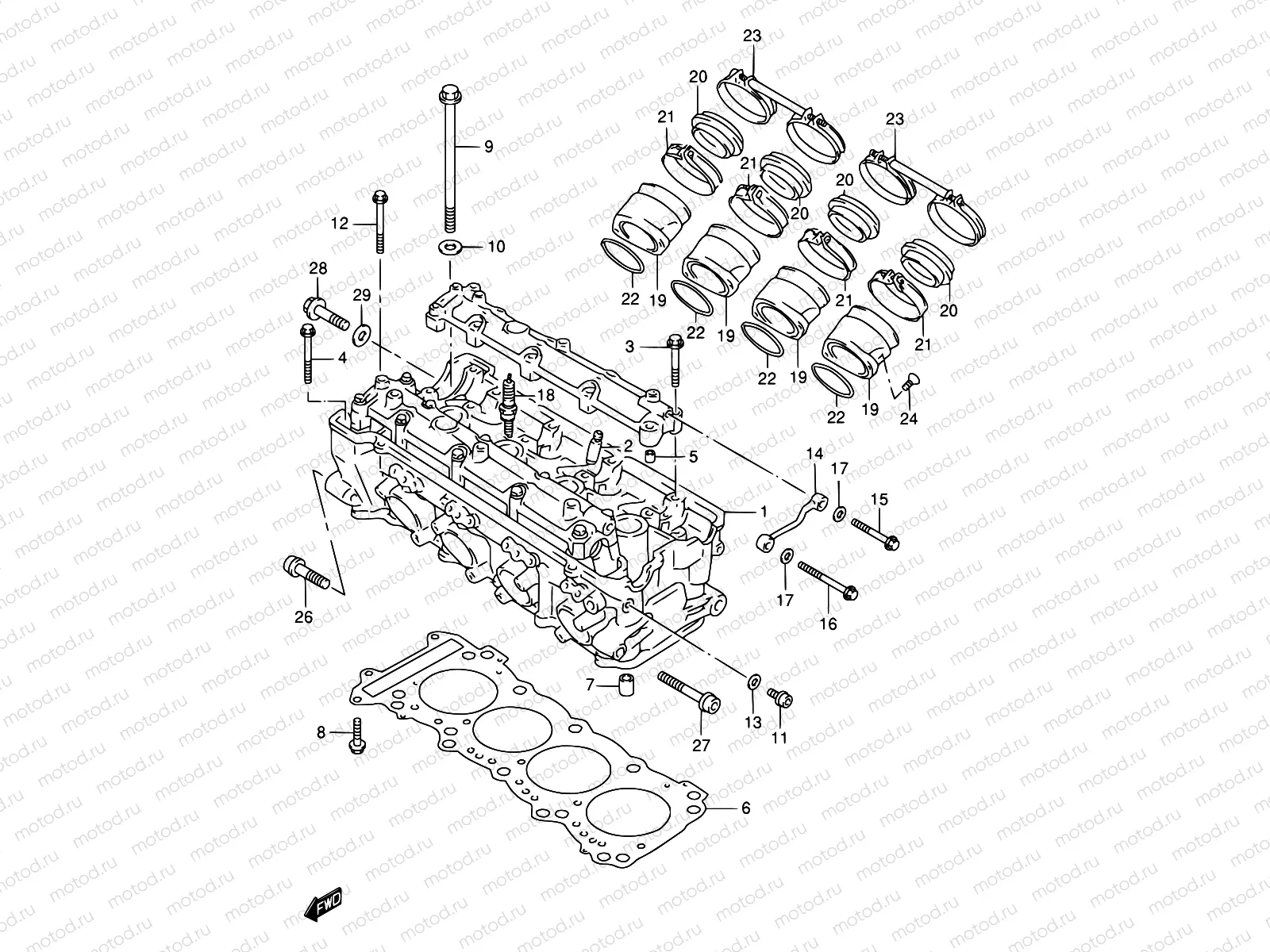 2A - CYLINDER HEAD (MODEL W/X)