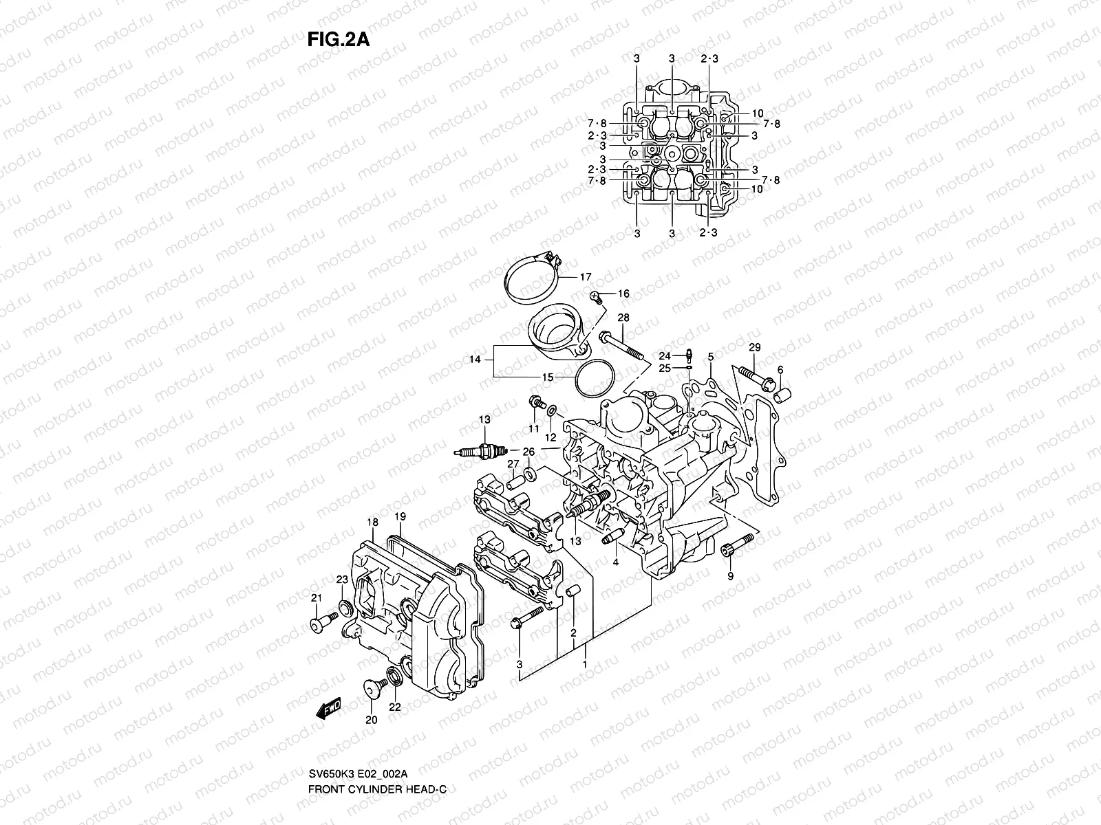 2A - FRONT CYLINDER HEAD (MODEL K7)