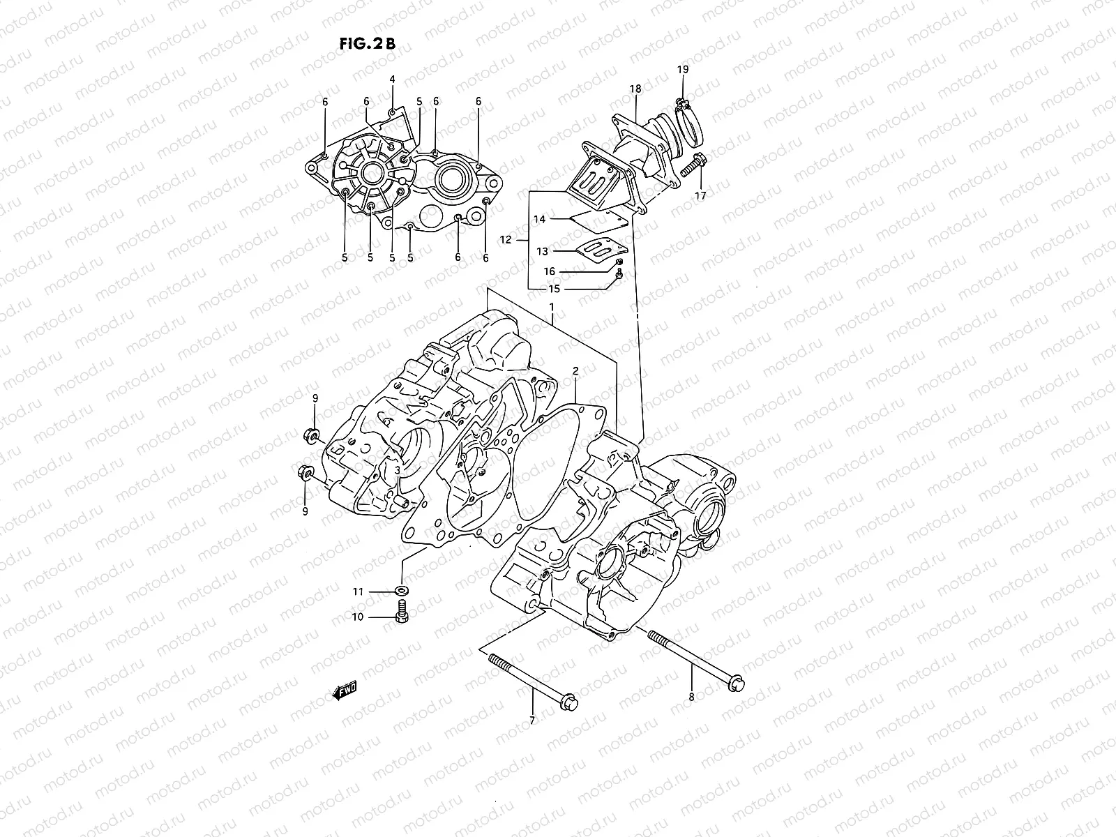 2B - CRANKCASE (MODEL L/M/N/P/R/S)