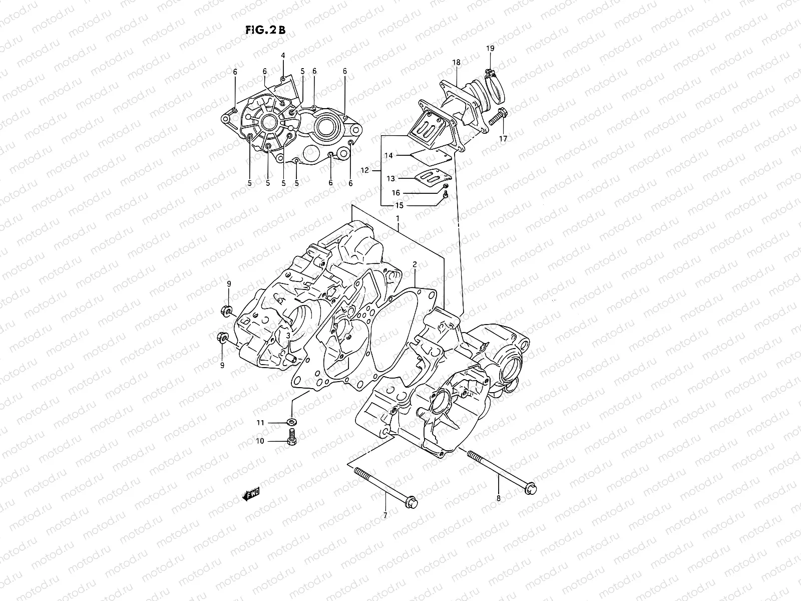 2B - CRANKCASE (MODEL L/M/N/P/R/S)