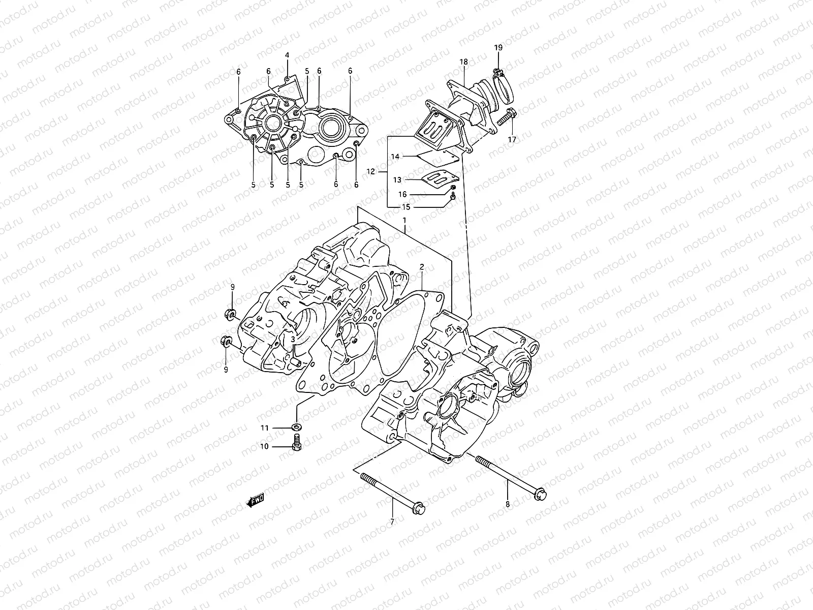 2B - CRANKCASE (MODEL L/M/N/P/R/S)