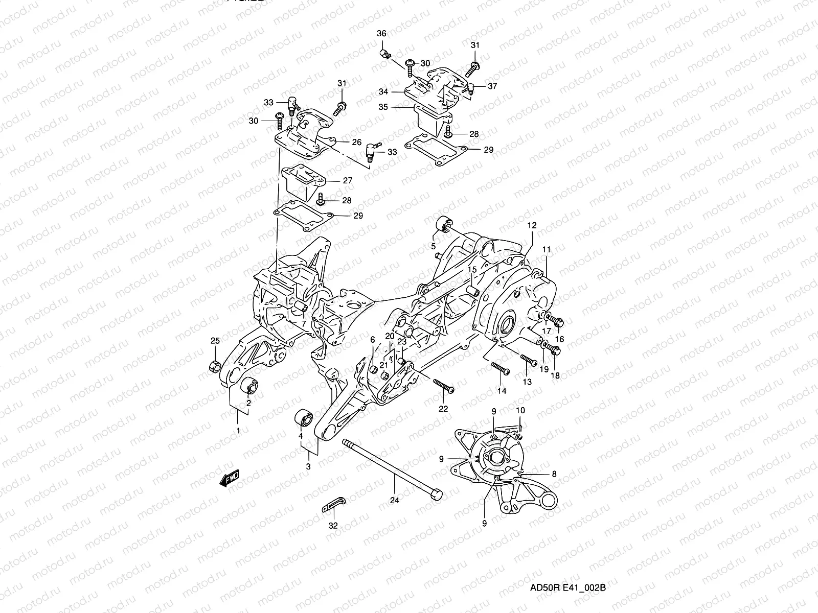 2B - CRANKCASE (MODEL M/R)