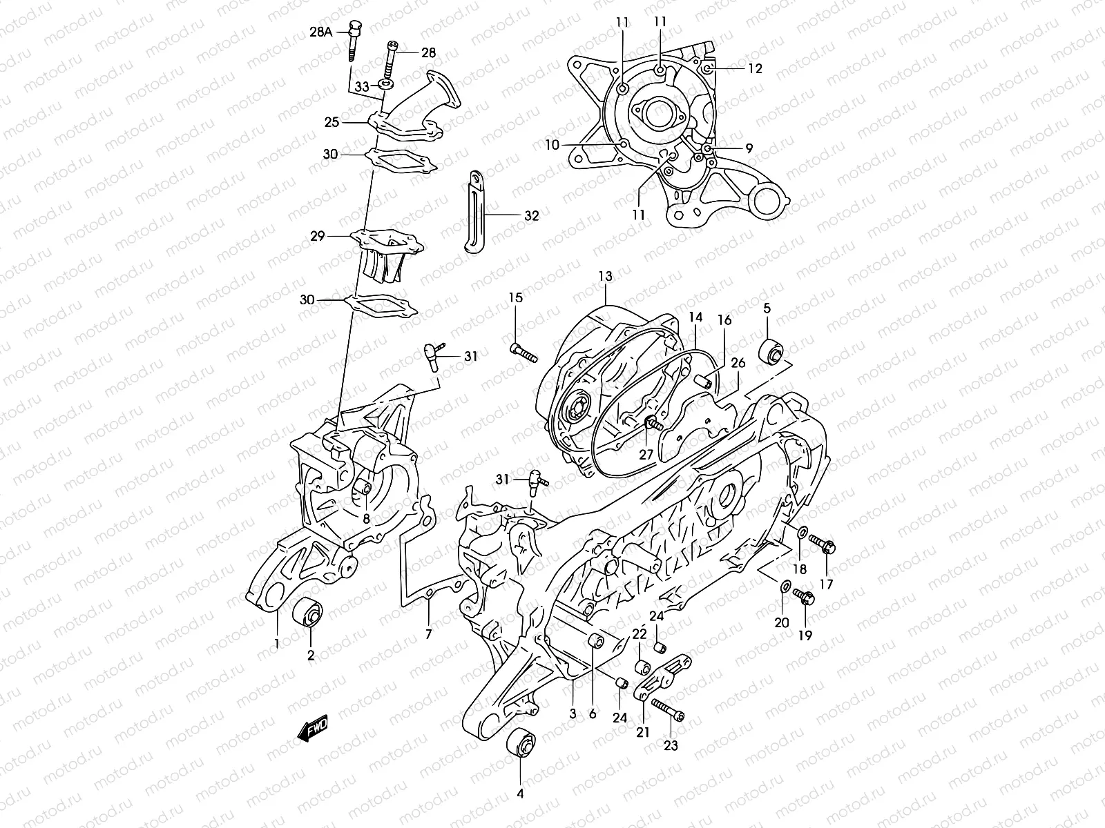 2C - CRANKCASE (MODEL AY50 K1 )