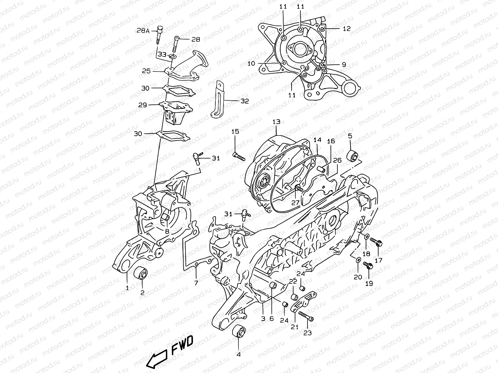 2C - CRANKCASE (MODEL AY50 K1)