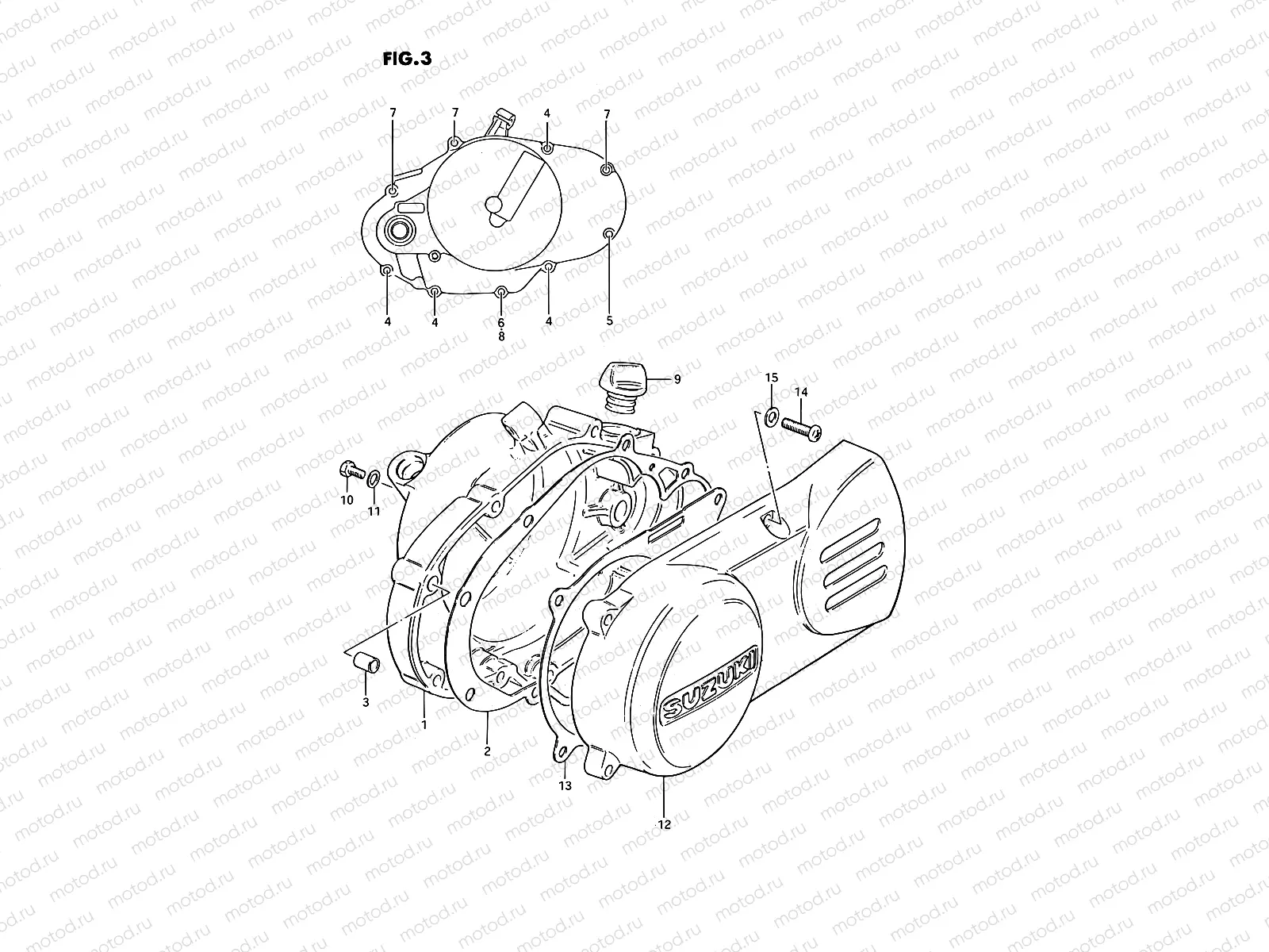 3 - CRANKCASE COVER (MODEL X)