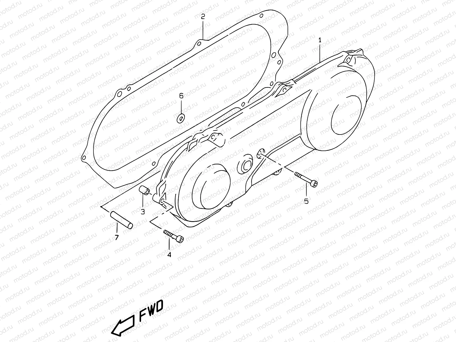 3 - CRANKCASE LH COVER (MODEL V/W/X/Y)