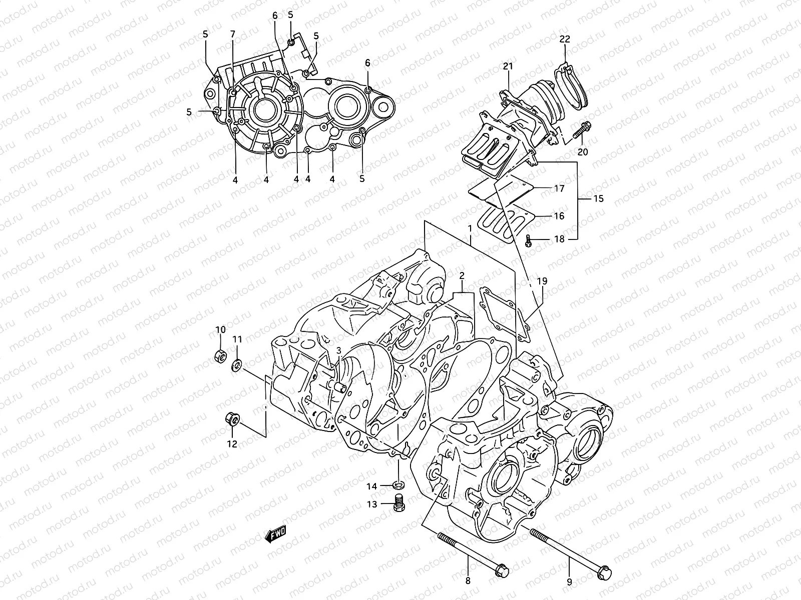 3 - CRANKCASE (MODEL P)