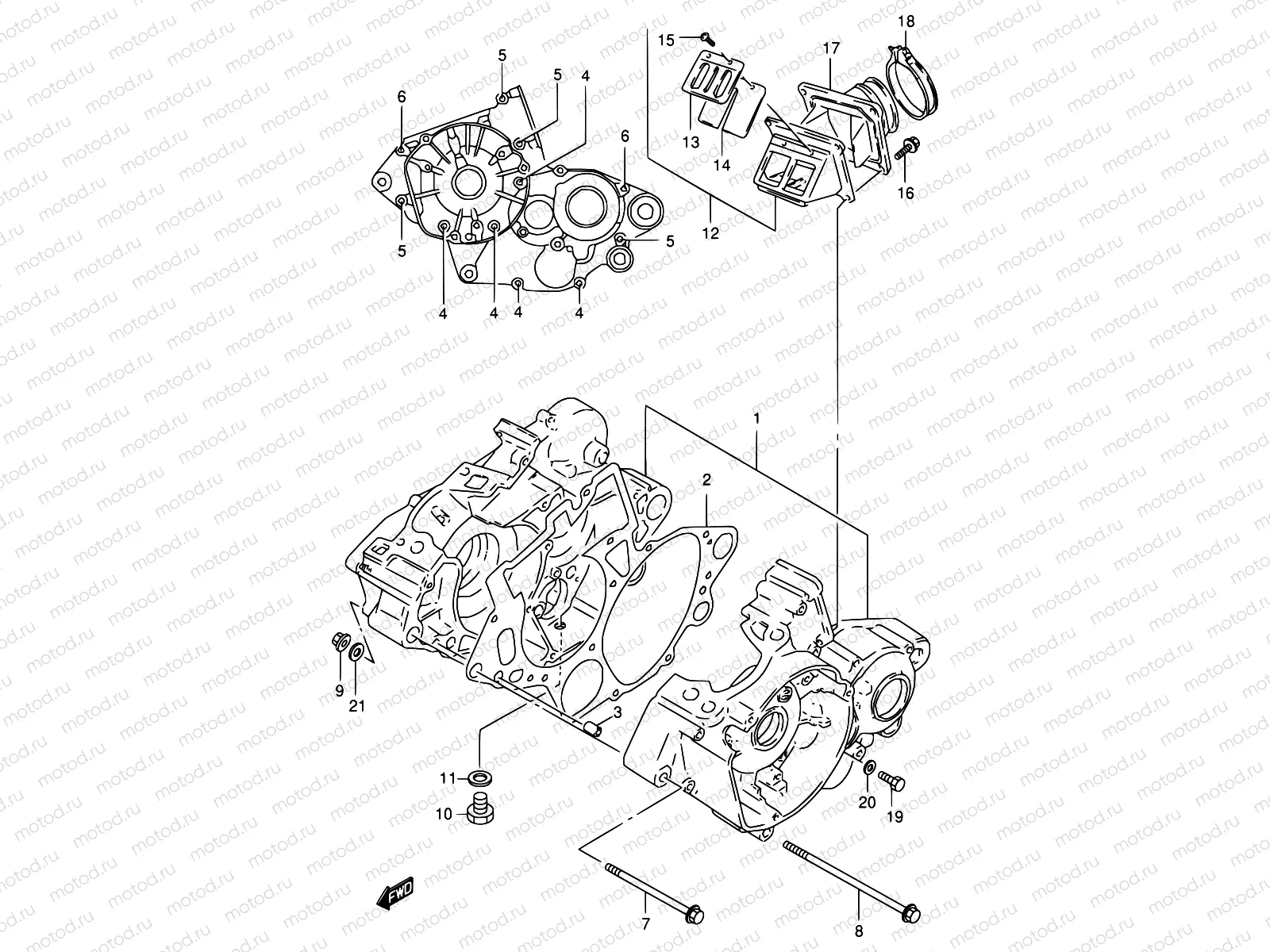 3 - CRANKCASE (MODEL T/V)