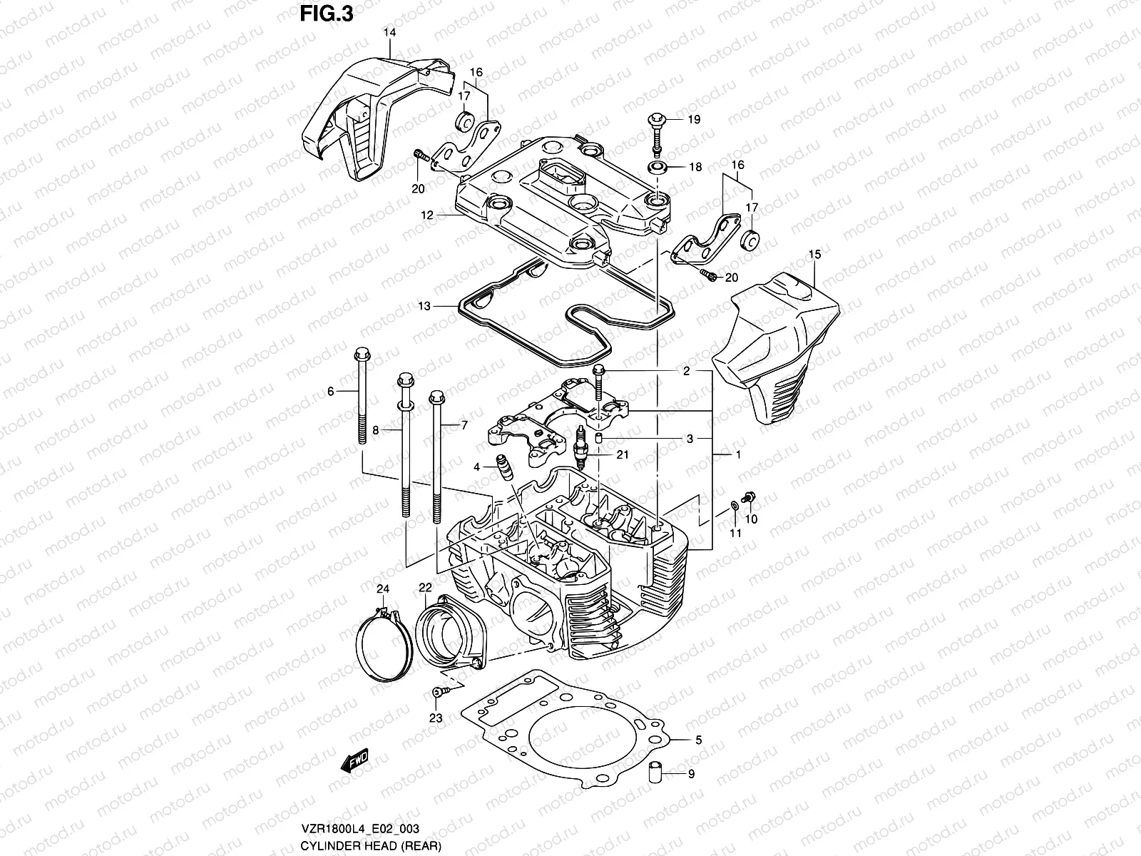 3 - CYLINDER HEAD (REAR)