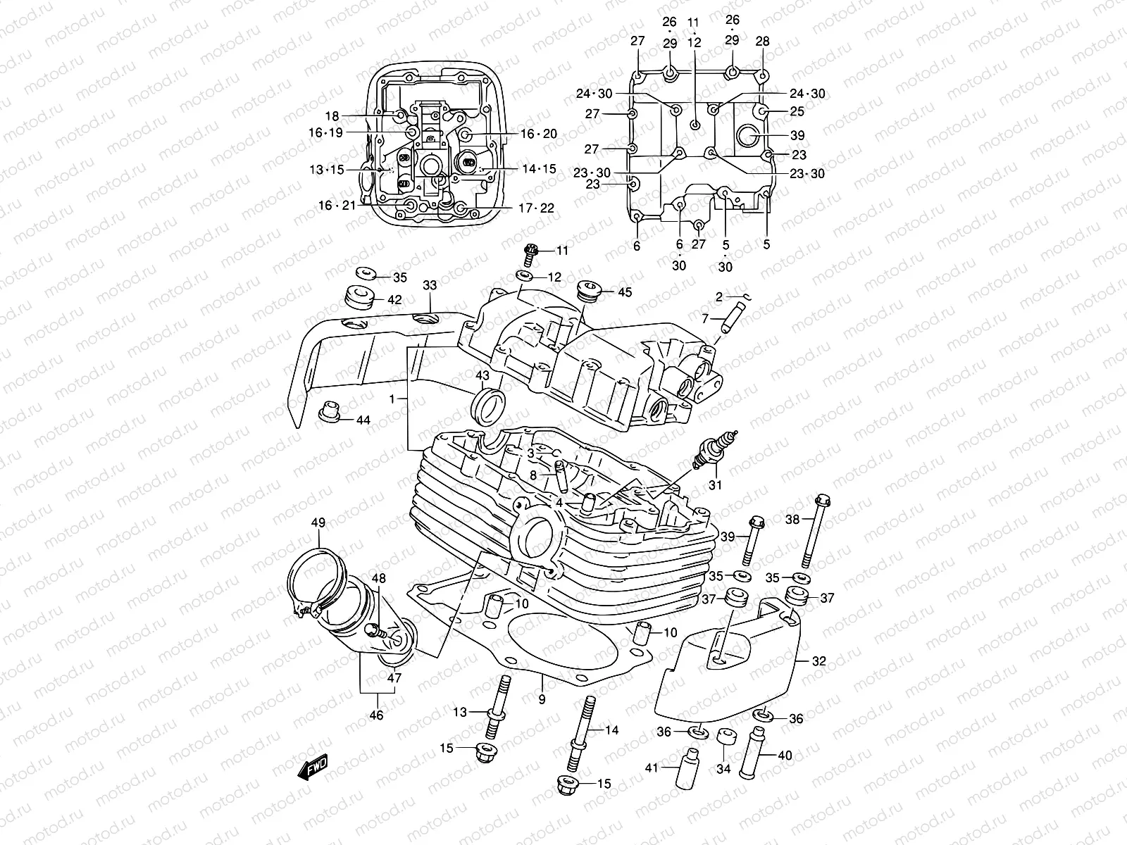 3 - CYLINDER HEAD (REAR)