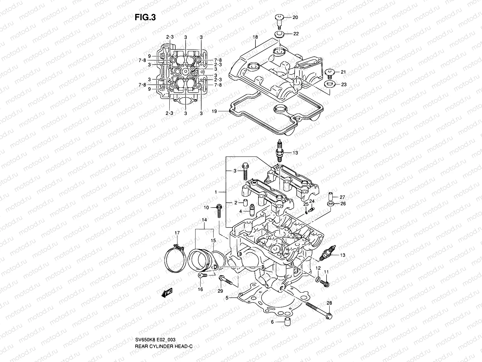 3 - REAR CYLINDER HEAD