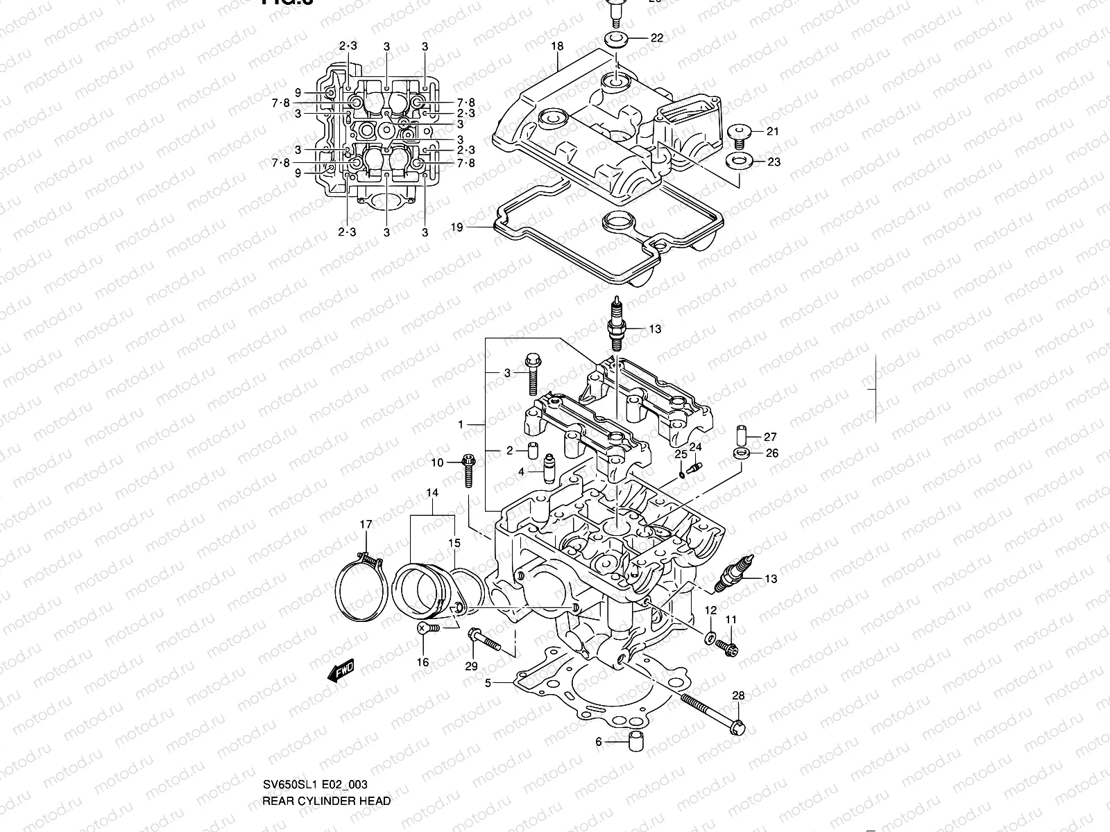 3 - REAR CYLINDER HEAD