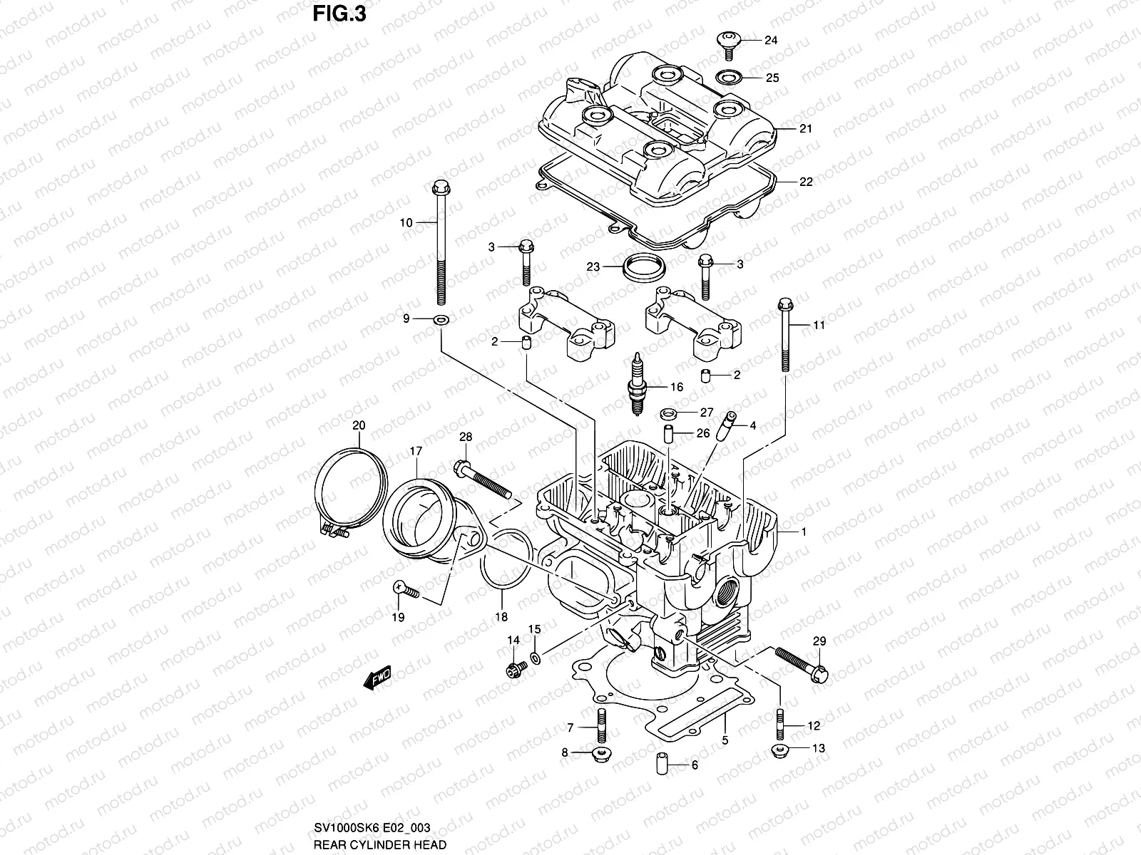 3 - REAR CYLINDER HEAD