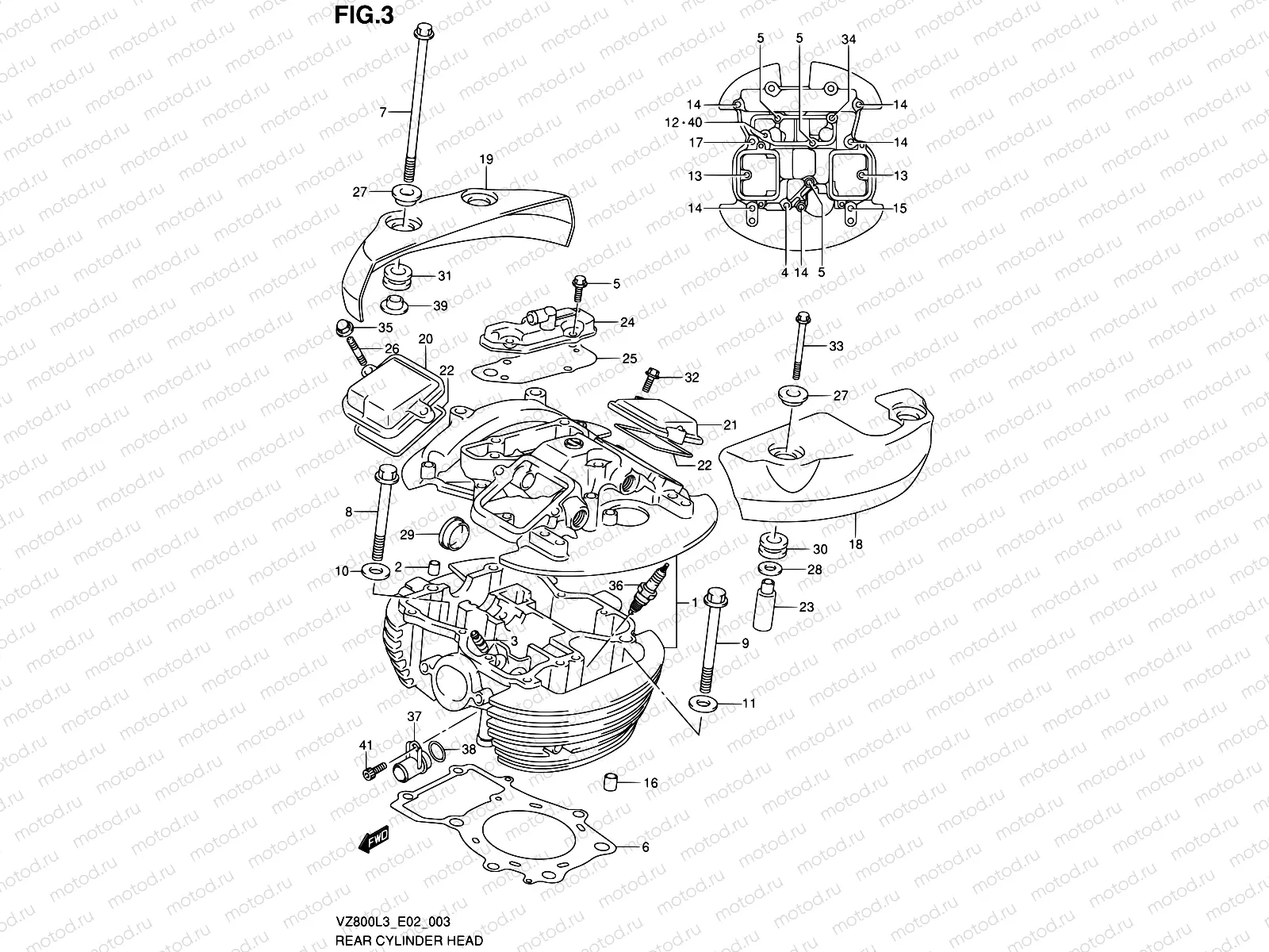 3 - REAR CYLINDER HEAD
