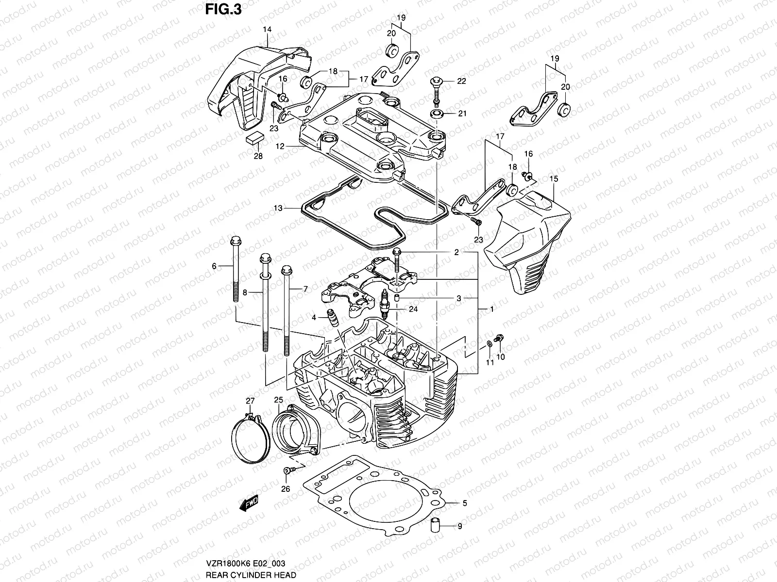 3 - REAR CYLINDER HEAD